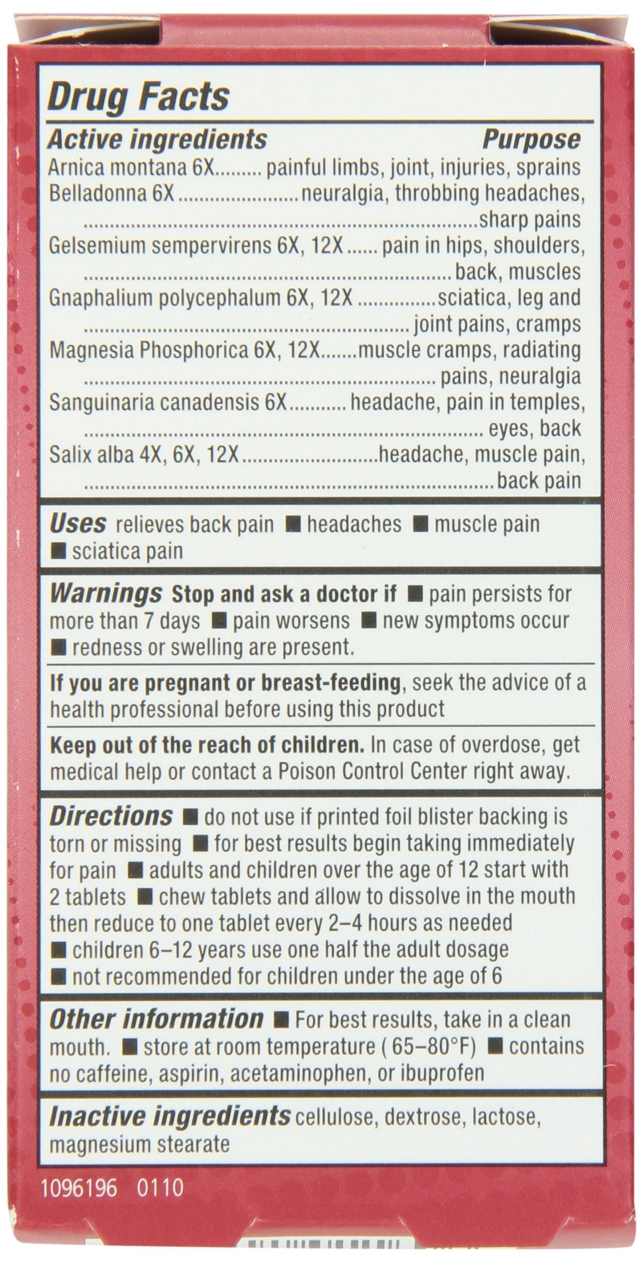 Natrabio Pain Relief Tablets, 60 Count NatraBioAu supplements