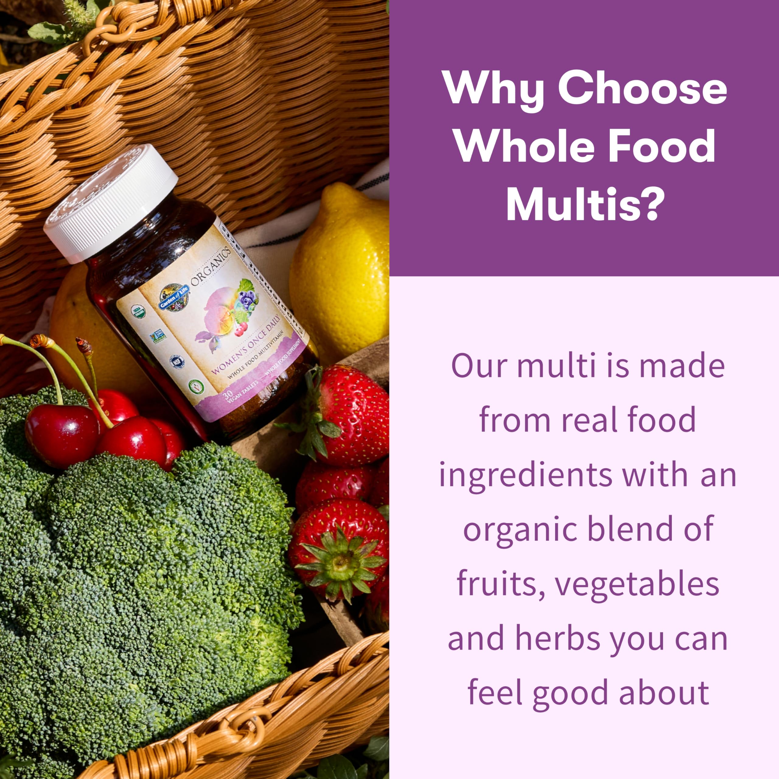 Garden of Life Organics Multivitamin for Women - Women's Once Daily Multi - Whole Food Multi with Iron, Biotin, Vegan Organic Womens Multivitamin Garden of LifeUS supplements