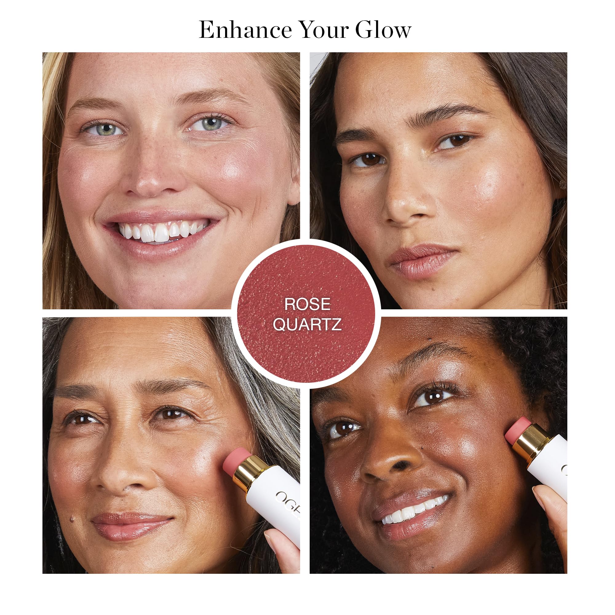 Ogee Sculpted Face Stick (ROSE QUARTZ - ROSE BLUSH) Certified Organic Blush Stick - Multi-Use Cream Blush Stick for Cheeks, Lips & Face OgeeAu supplements