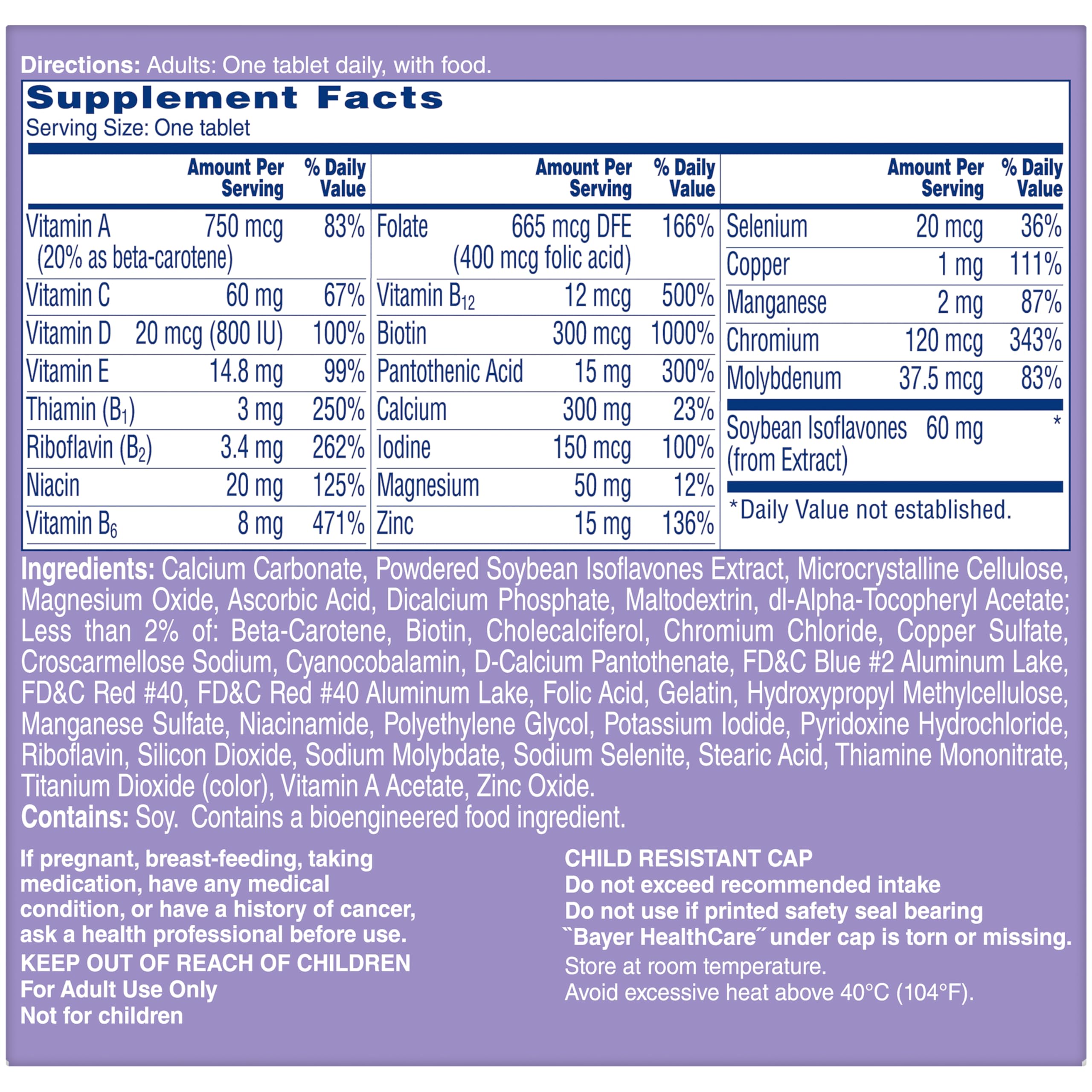 One A Day Women's Menopause Multivitamin with Vitamin A, Vitamin C, Vitamin D, Vitamin E and Zinc for Immune Health Support, Bone health, 50 Count (Packaging May Vary) ONE A DAYAu supplements