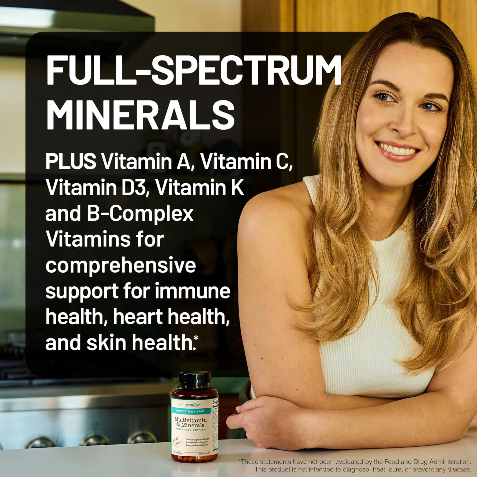 [1] NatureWise Multivitamin for Women Stress Support & Natural Minerals - 60 Ct[30-Day Supply] + [1] Omega 3 Fish Oil 1000mg + Vitamin E - Wild-Caught - 60 Softgels[30-Day Supply] NatureWiseAu supplements