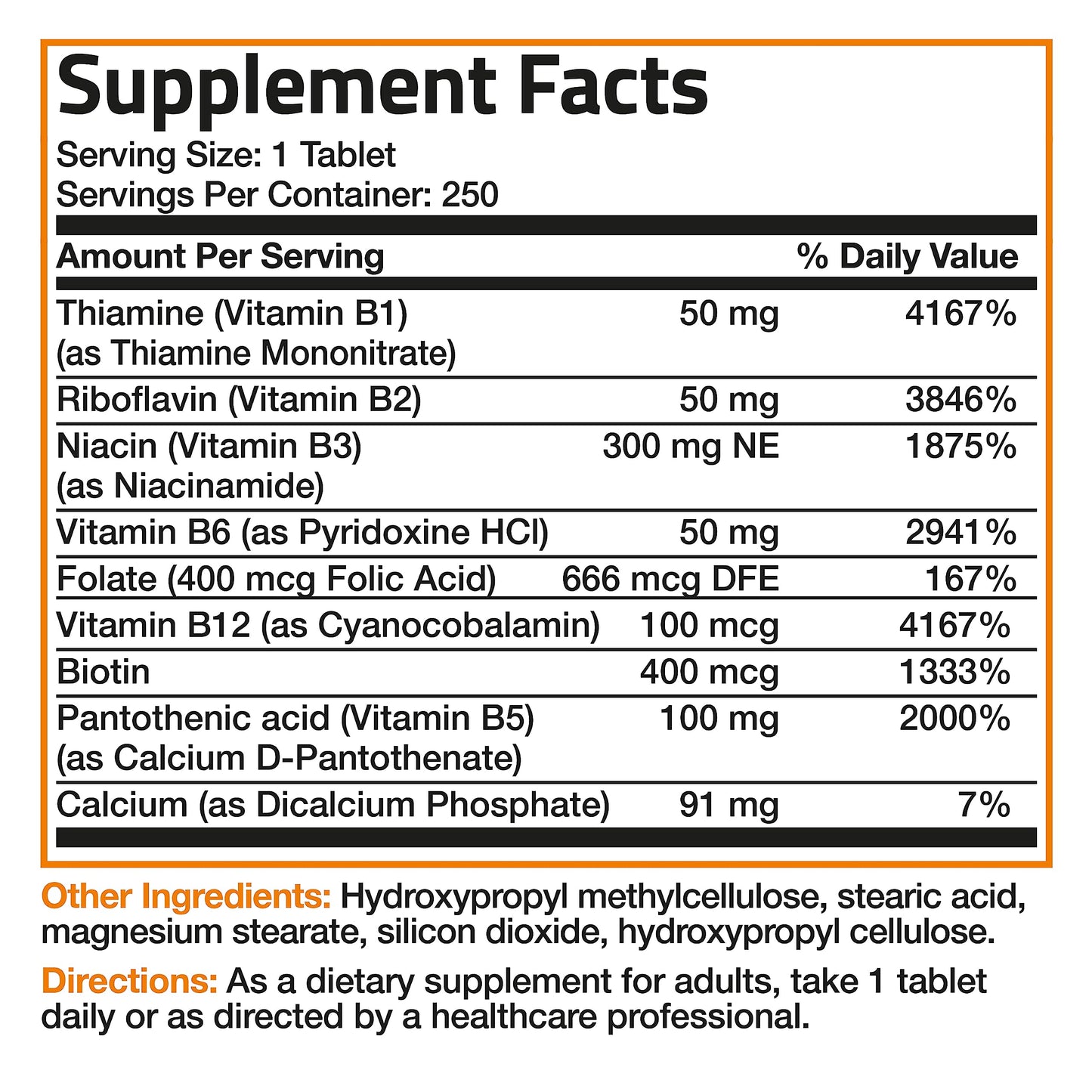 Bronson Super B Vitamin B Complex Sustained Slow Release Vitamin B1, B2, B3, B6, B9 BronsonUS supplements