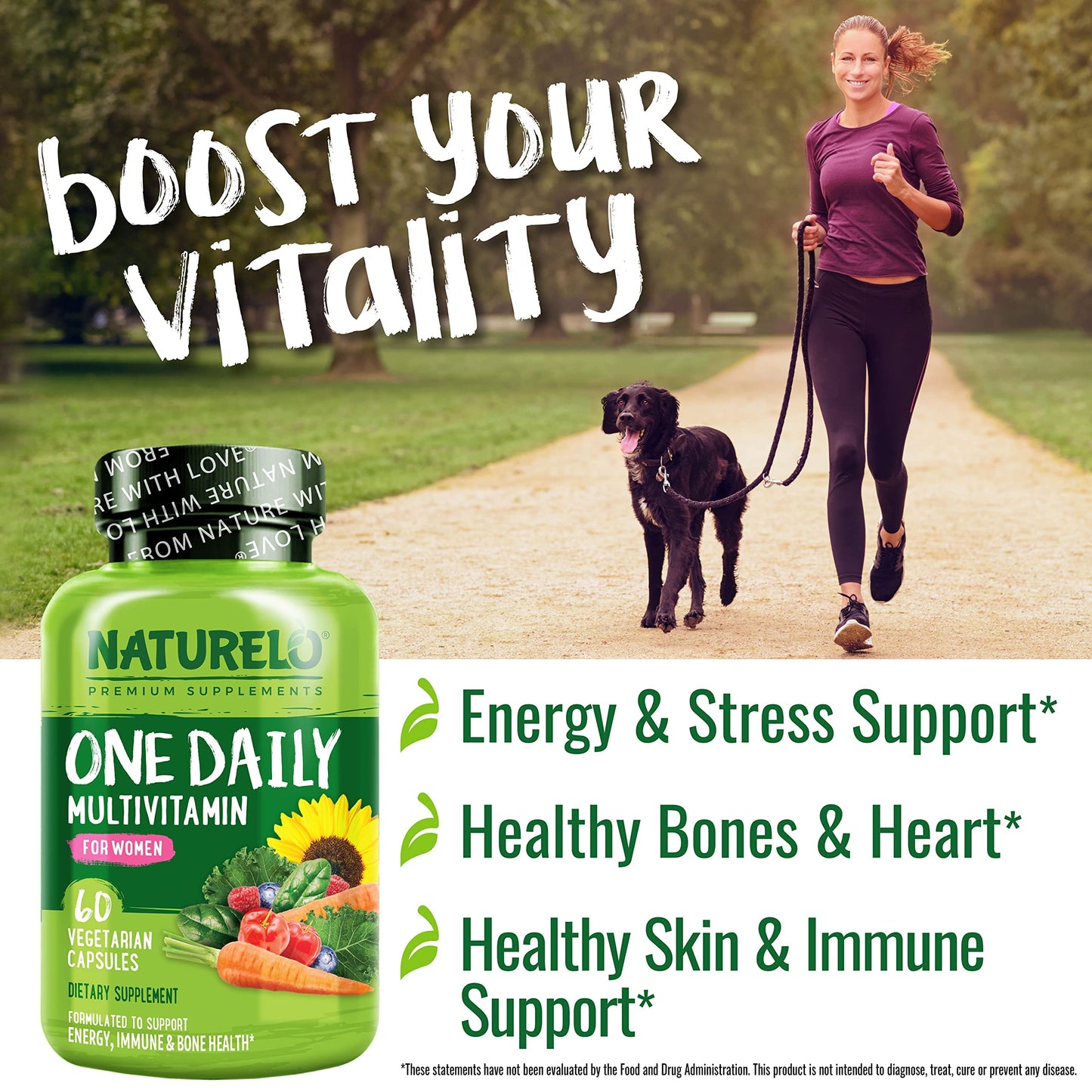 NATURELO One Daily Multivitamin for Women - Energy Support - Whole Food Supplement NATURELOUS supplements