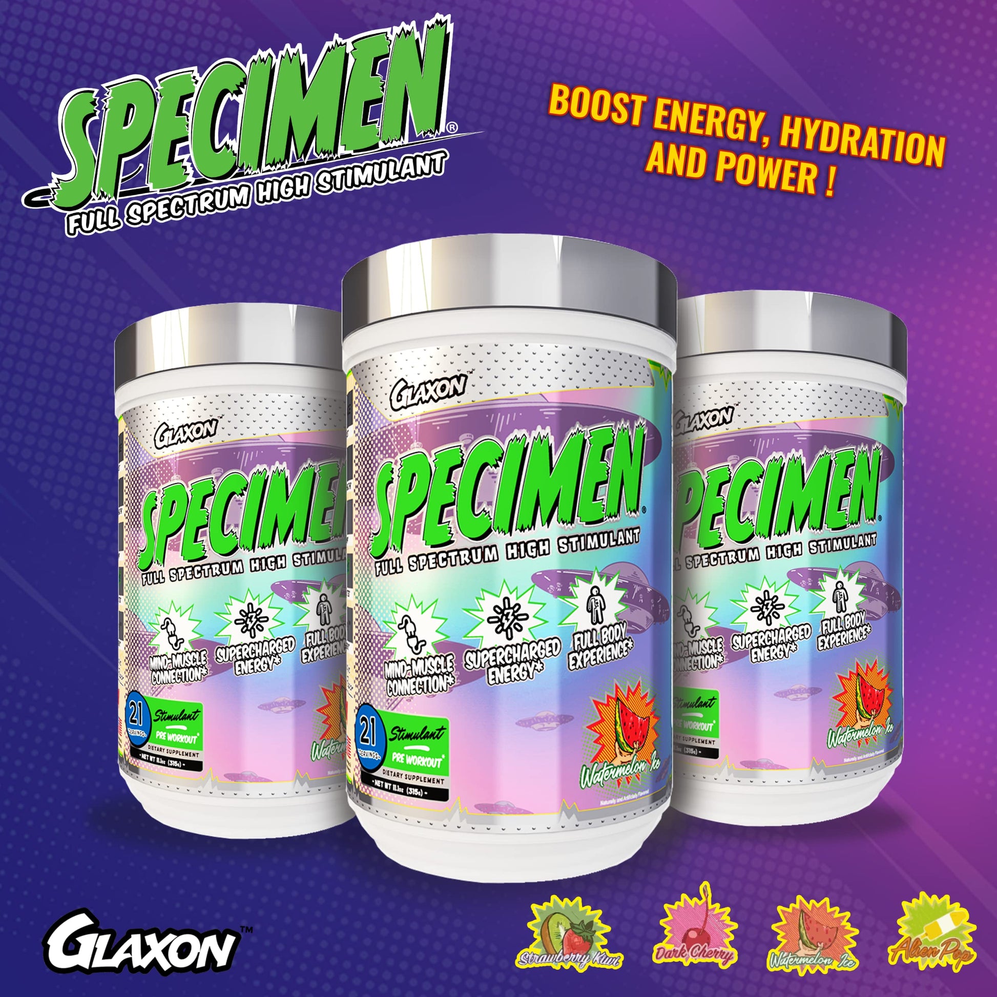 Glaxon Specimen High Stimulant Pre Workout Powder, Preworkout with 300mg Caffeine GlaxonAu supplements