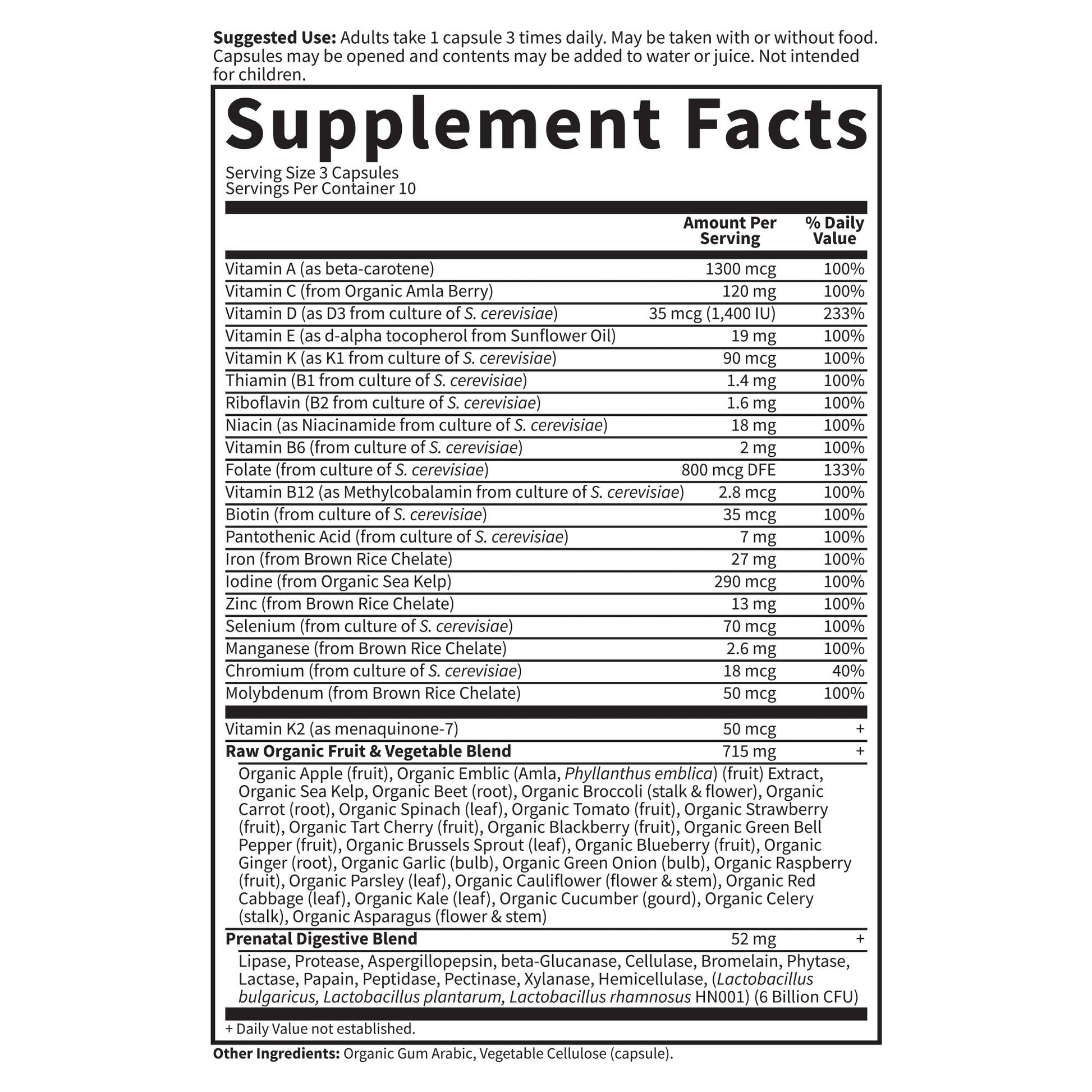 Garden of Life Prenatal Multivitamin for Women with Iron, Folate & Vitamin C and D3 for Neural Development & Probiotics for Immune Support Garden of LifeUS supplements