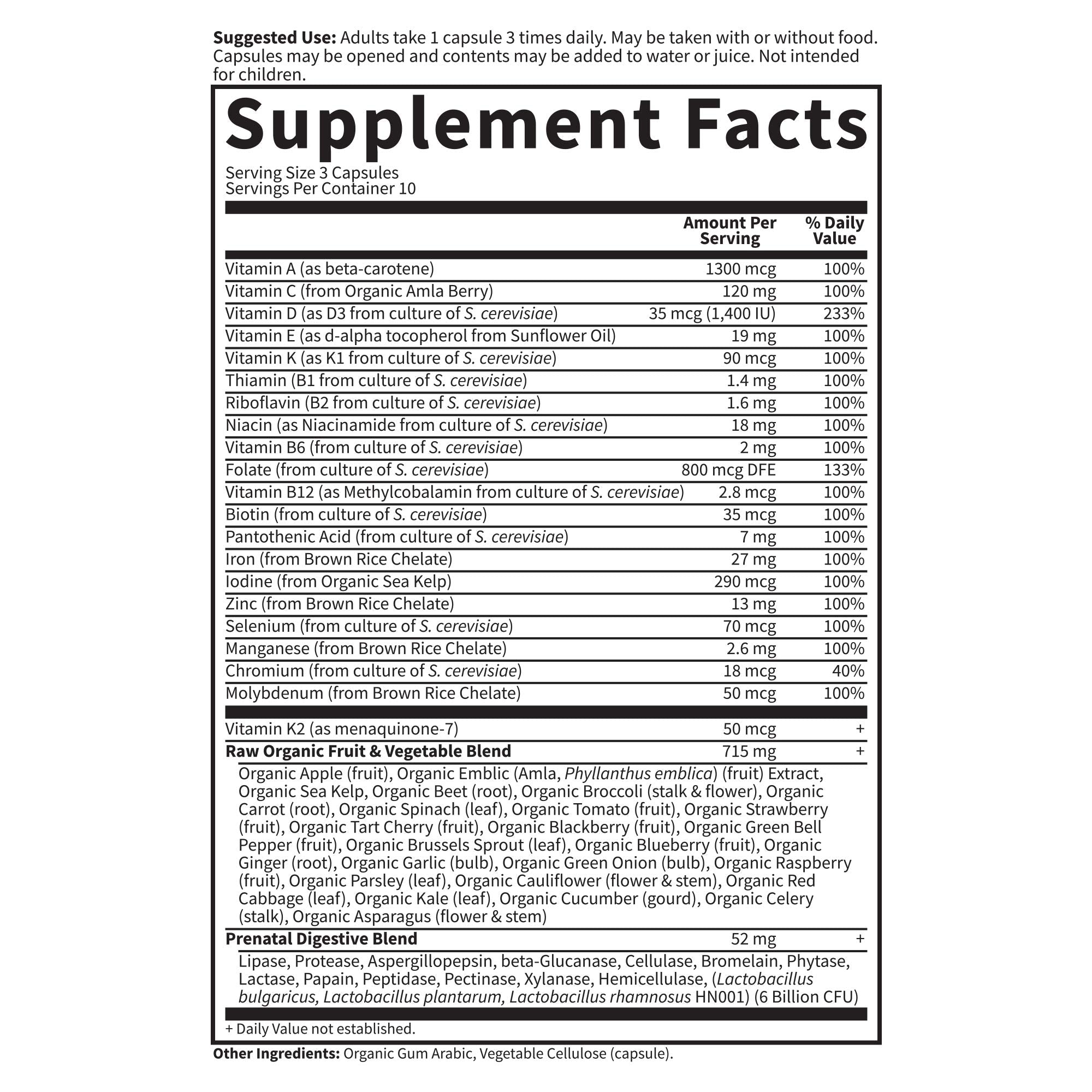 Garden of Life Prenatal Multivitamin for Women with Iron, Folate & Vitamin C and D3 for Neural Development & Probiotics for Immune Support Garden of LifeUS supplements
