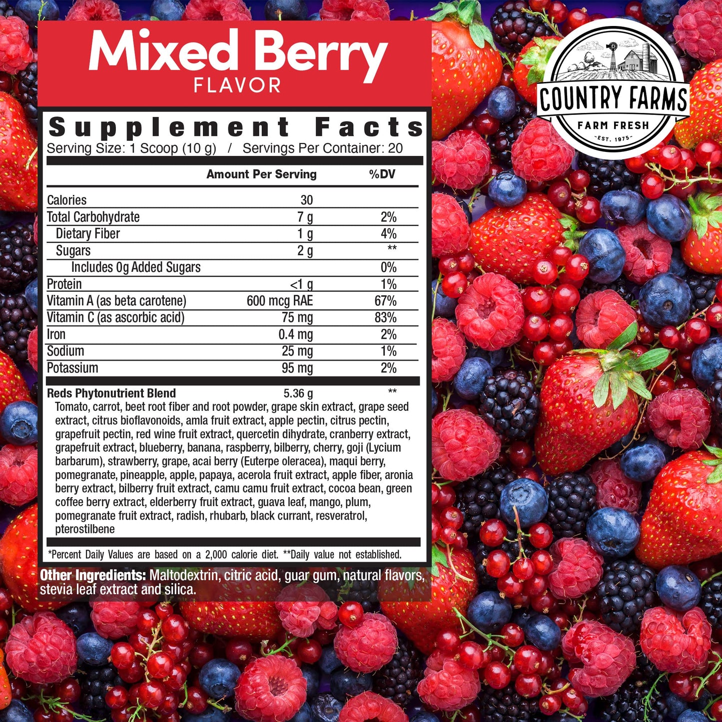 COUNTRY FARMS Super Reds, Energizing Polyphenol Superfood, Over 40 Super Fruits COUNTRY FARMSUS supplements