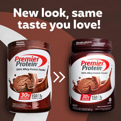 Premier Protein Powder, Chocolate Milkshake, 30g Protein, 1g Sugar, 100% Whey Protein Premier ProteinUS supplements