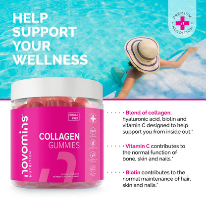Collagen Gummies - Sugar Free Marine Collagen Gummies - Superior Type 1 Hydrolysed Collagen novominsUS supplements