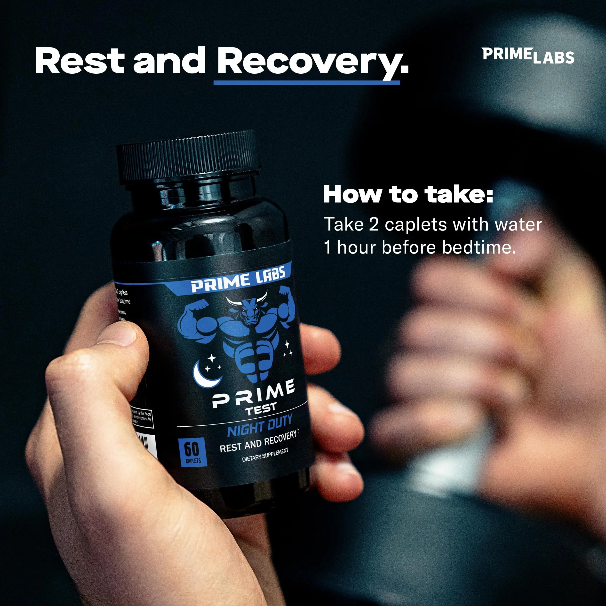 Prime Labs Night Duty - Nighttime Testosterone Booster & Sleep Support - PM Rest & Muscle Recovery Supplements - 60 Count Prime LabsAu supplements