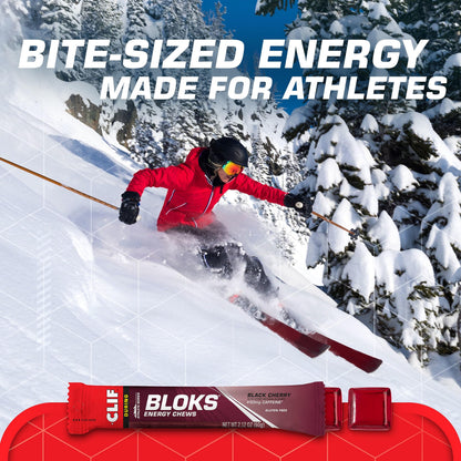 CLIF BLOKS - Black Cherry Flavor with Caffeine - Energy Chews - Non-GMO Clif BarUS supplements