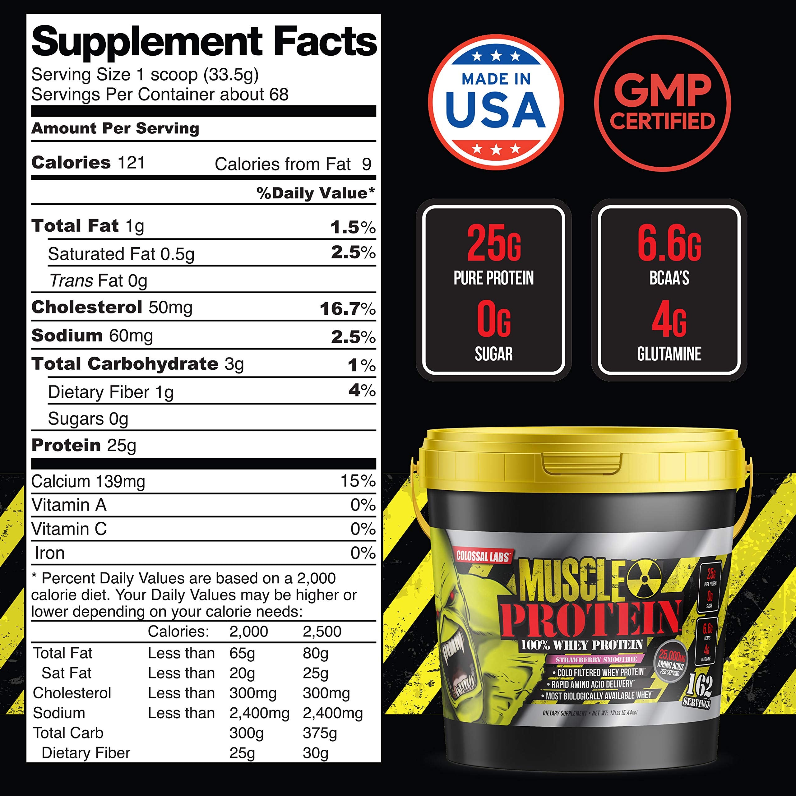 COLOSSAL LABS Muscle Protein Whey Powder [12 lbs/Pack of 1]-Strawberry Protein COLOSSAL LABSUS supplements