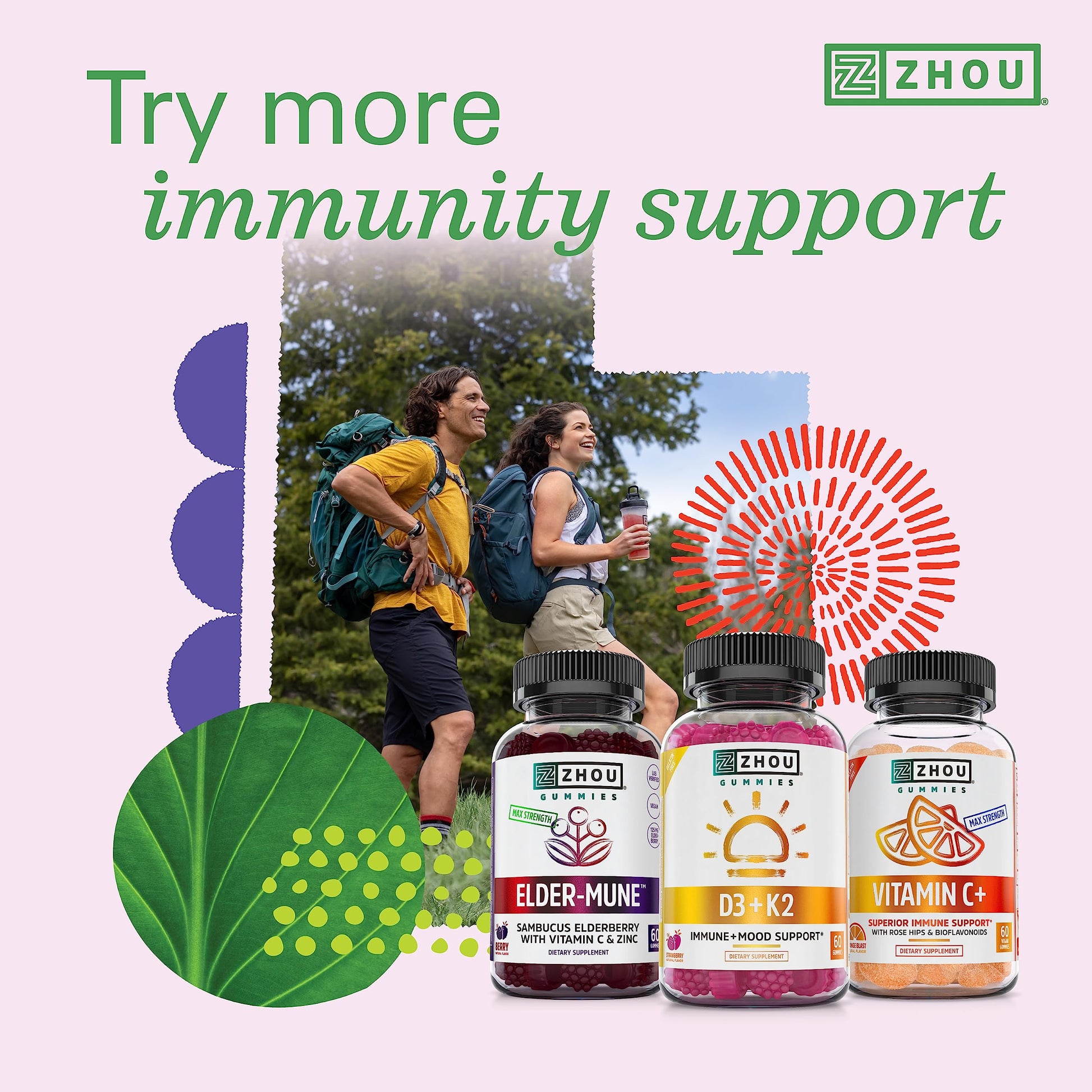 Zhou Nutrition Vitamin D3 K2, Bone and Heart Health Formula 5000 IU Vitamin D3 & 90 mcg Zhou NutritionUS supplements