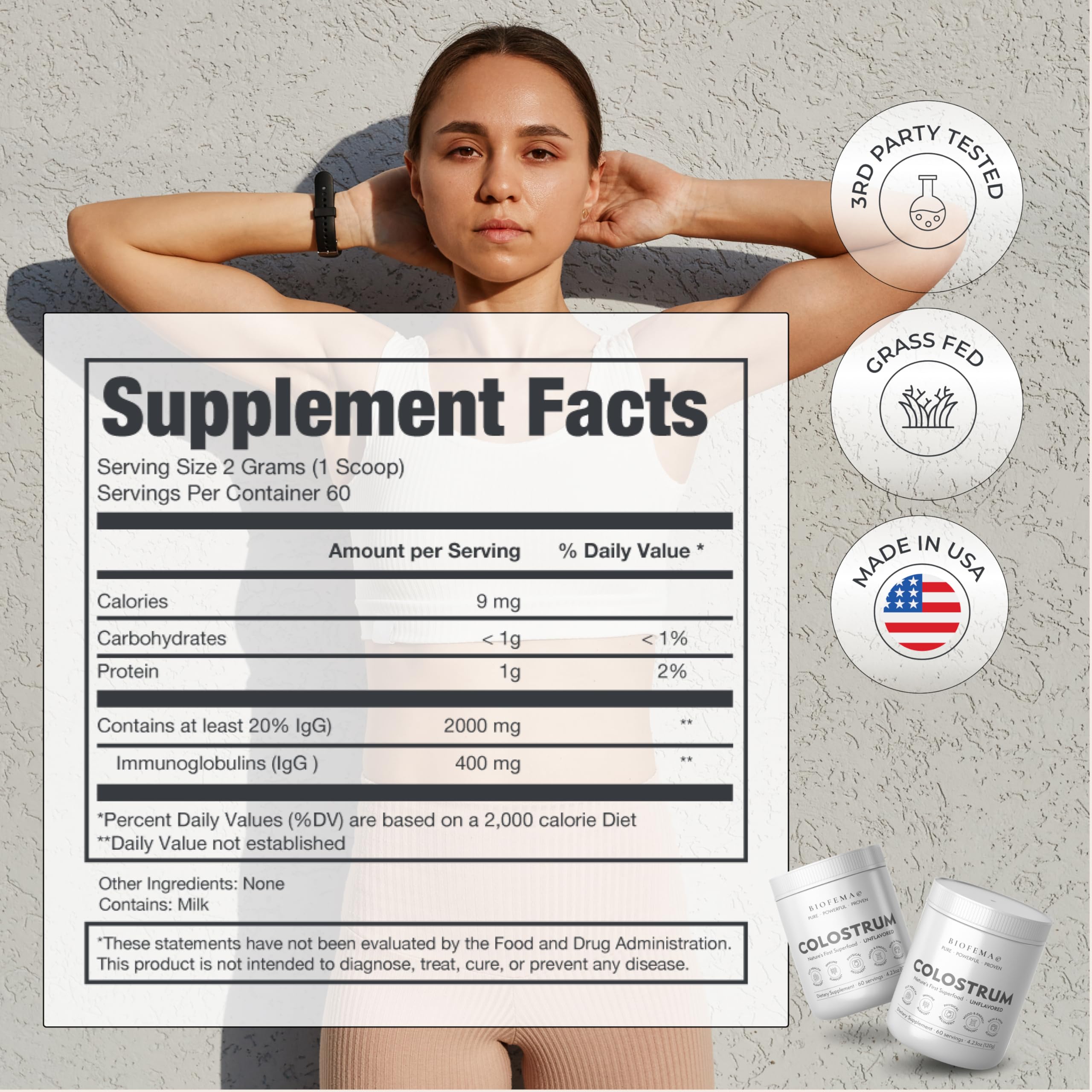 BIOFEMA Bovine Colostrum Supplement - Natures Superfood – First Milk Powder Magic for Gut Health, Immune Support, Physical Recovery, Skin, Hair & Nail Health BIOFEMAAu supplements