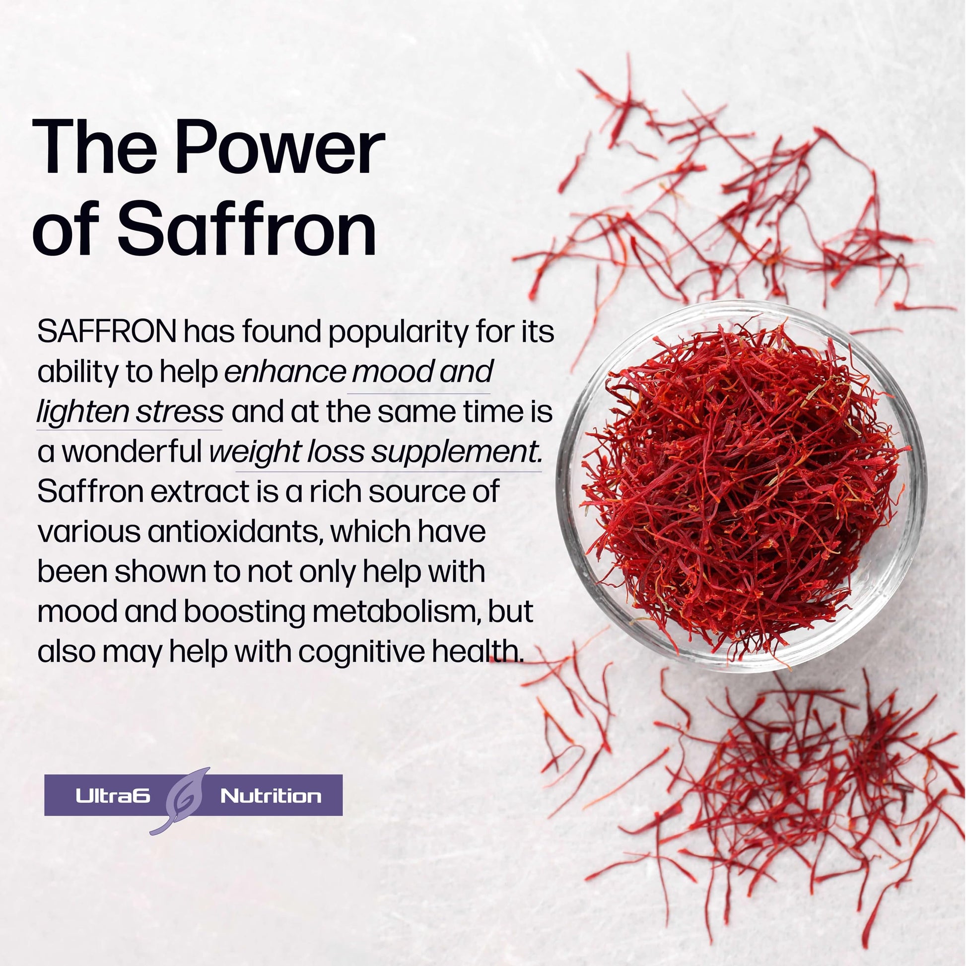 Pure Saffron Extract - Appetite Suppressant for Weight Loss Women & Men - Natural Hunger Ultra6 NutritionUS supplements