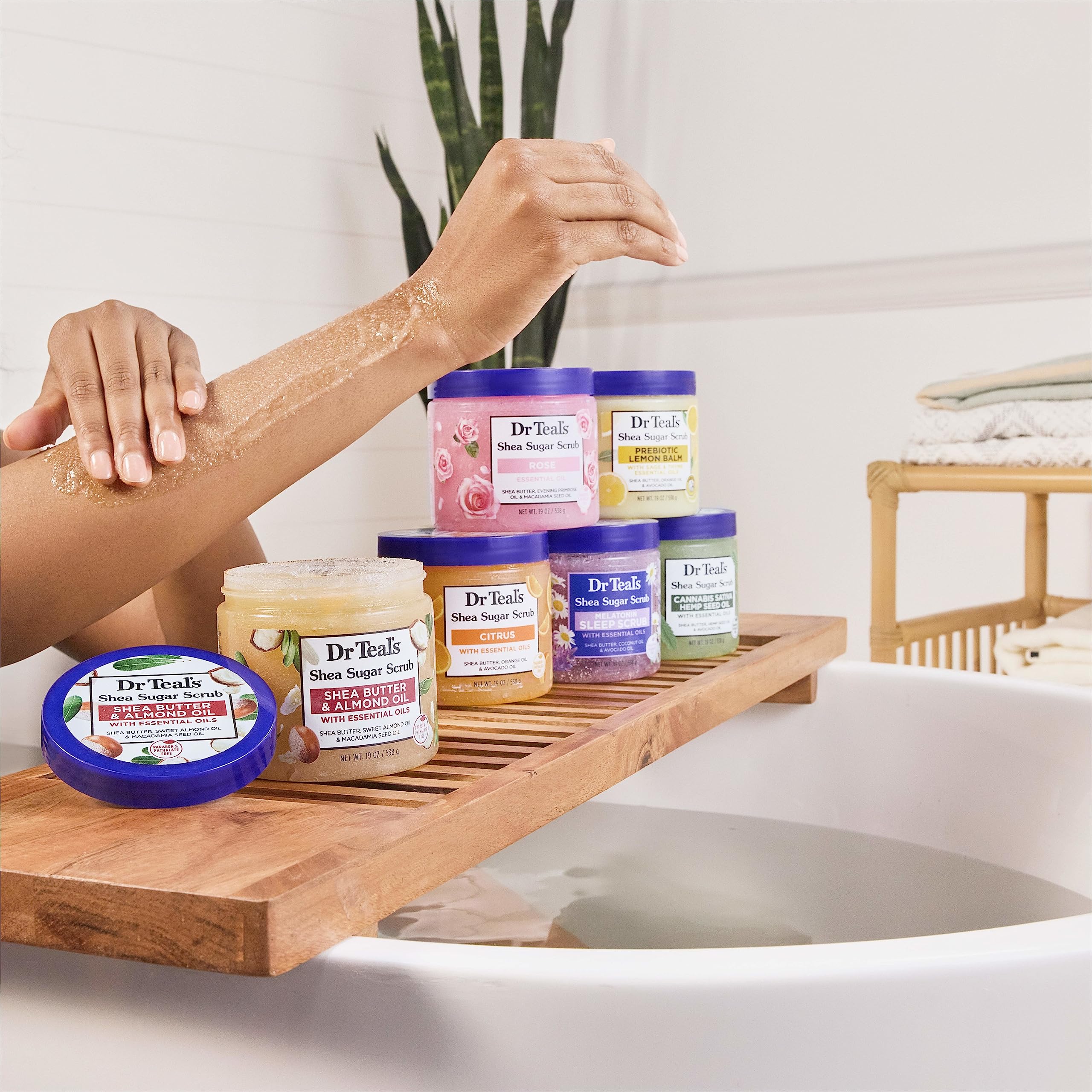 Dr Teal's Shea Sugar Body Scrub, Rose with Essential Oil, 19 oz (Pack of 3) Packaging May Dr Teal'sAu supplements