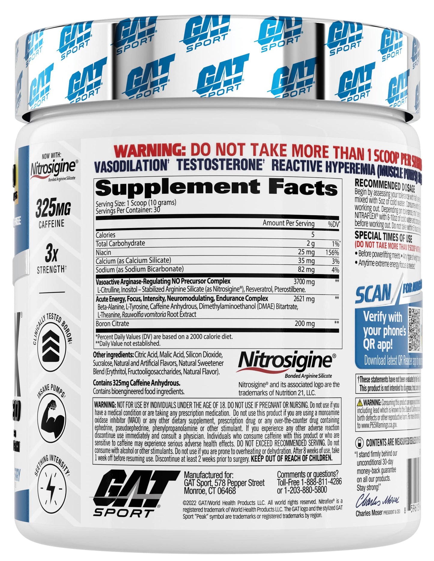 GAT SPORT Nitraflex Advanced Pre-Workout Powder, Increases Blood Flow GAT SPORTUS supplements