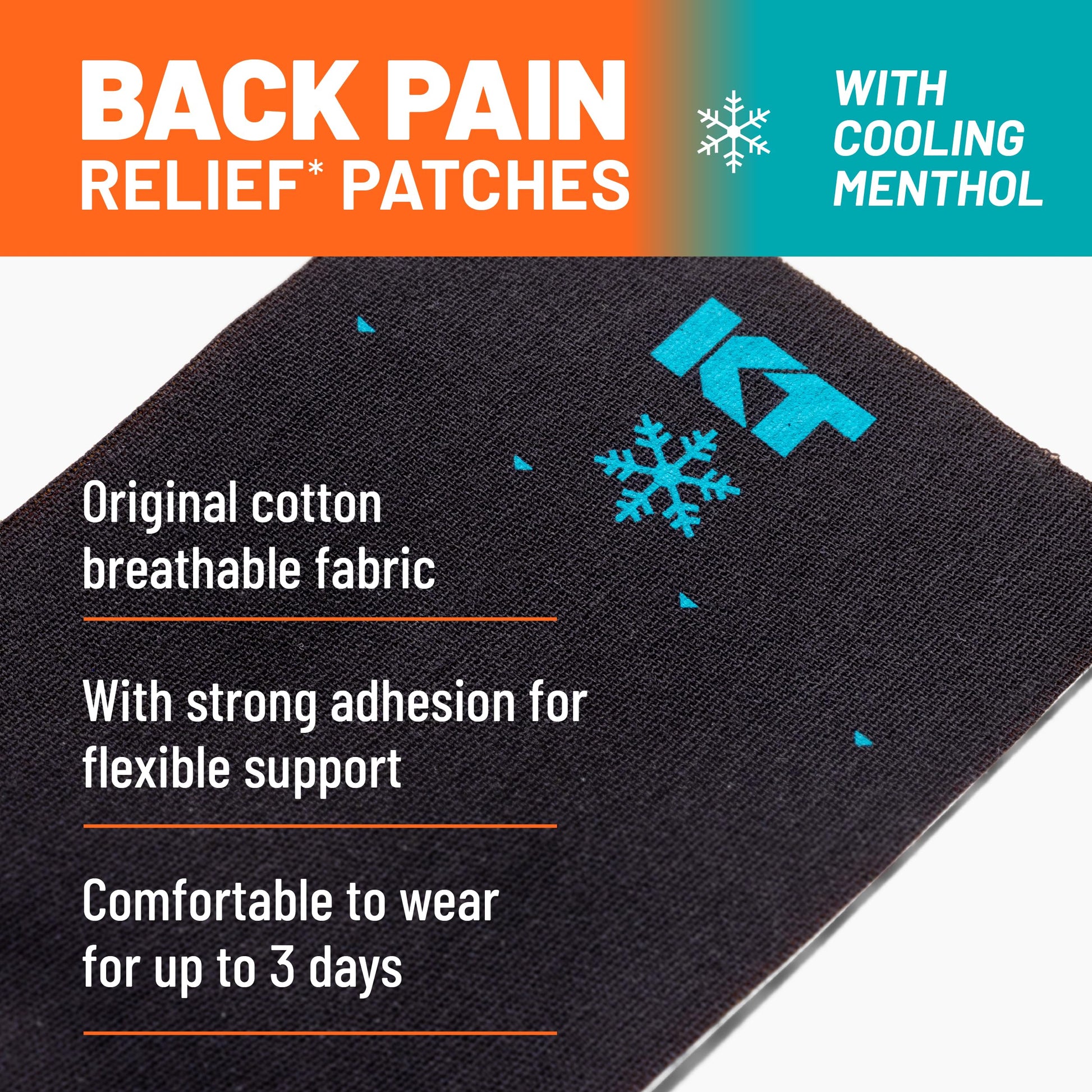 KT Tape, Back Pain Relief Patches, Extra Large 4"x10", Menthol Infused Kinesiology Tape, Cooling Pain Therapy, Everyday Long-Lasting Relief, 4 Count KT TapeAu supplements