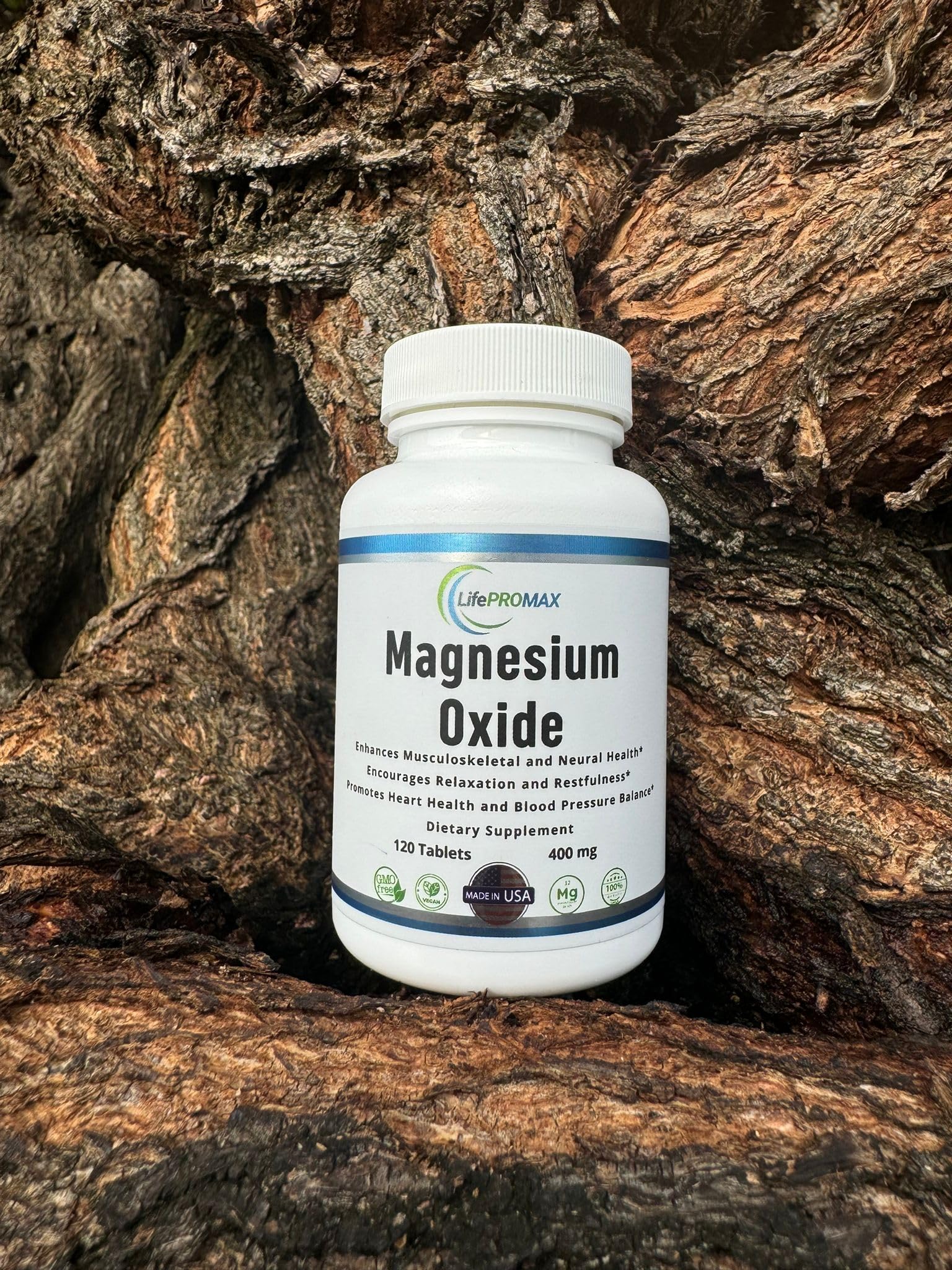Magnesium 400mg [High Potency] Supplement – Magnesium Oxide for Immune Support, Muscle Recovery, Leg Cramps and Relaxation 120 Tablets LifePROMAXAu supplements