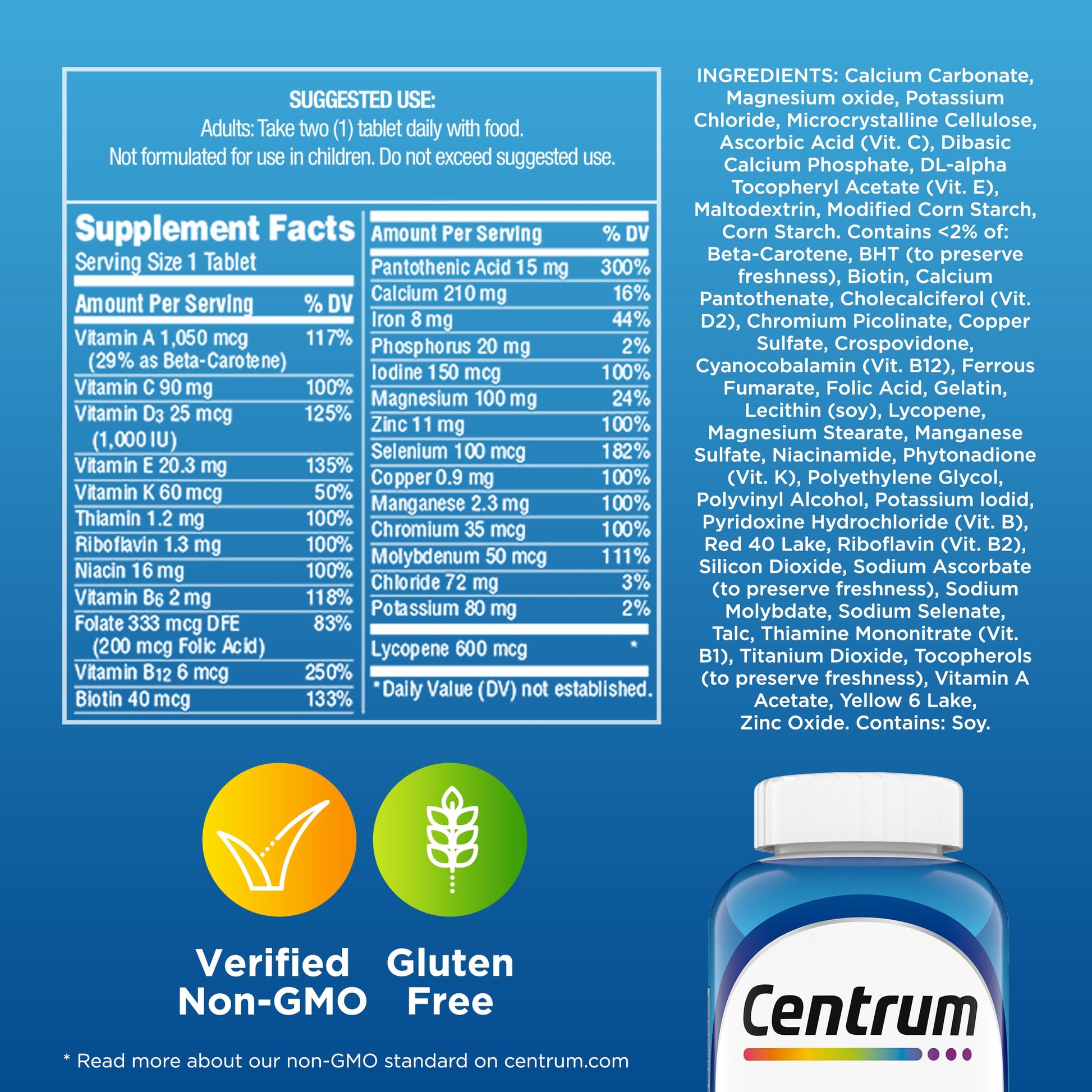 Centrum Multivitamin for Men, Multivitamin/Multimineral Supplement with Vitamin D3, B Vitamins and Antioxidants CentrumAu supplements