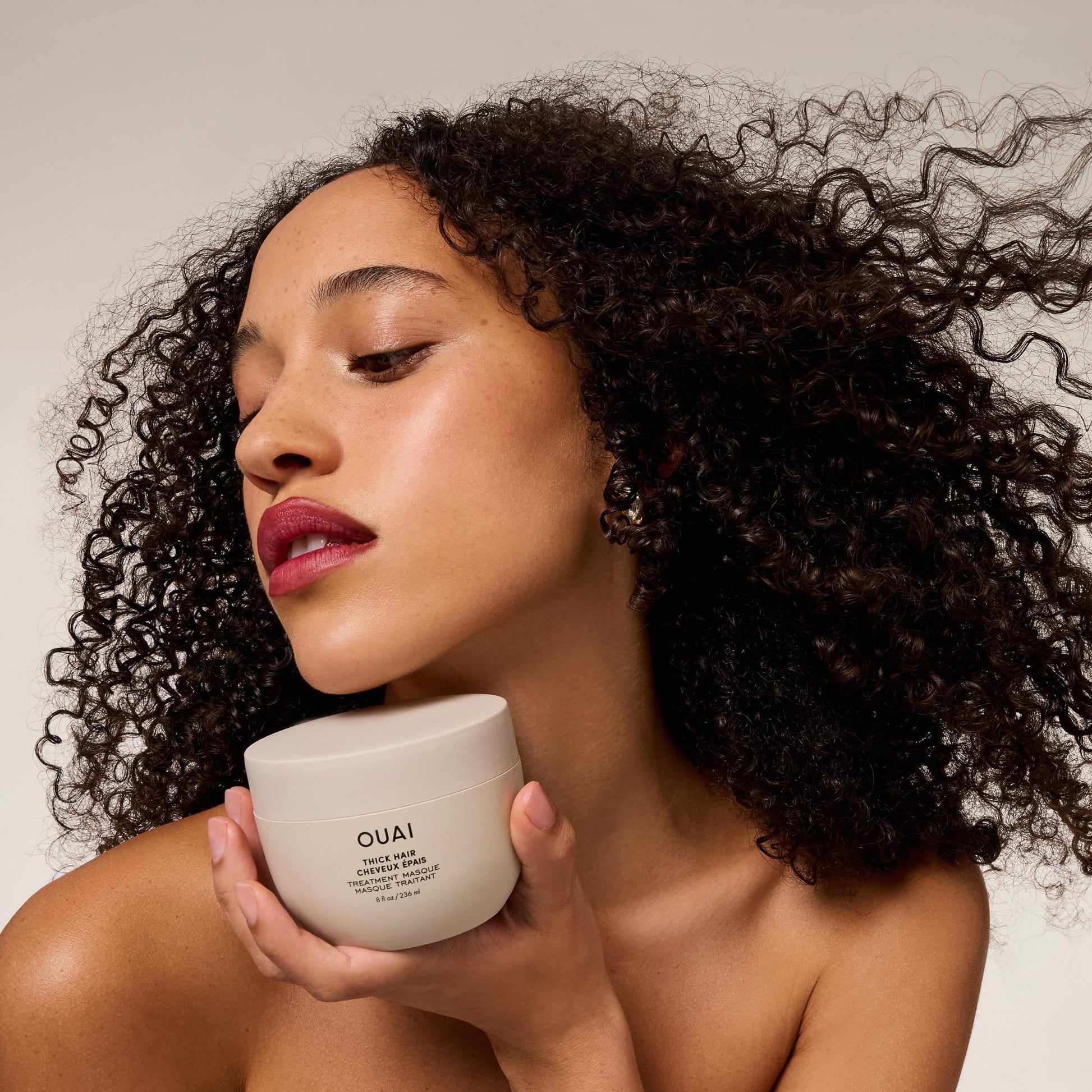 OUAI Thick Hair Mask - Treatment Masque with Almond Oil, Olive Oil, & Hydrolyzed Keratin to Restore Damaged Hair - Phthalate & Paraben Free Masque (3.4 Oz) OUAIAu supplements