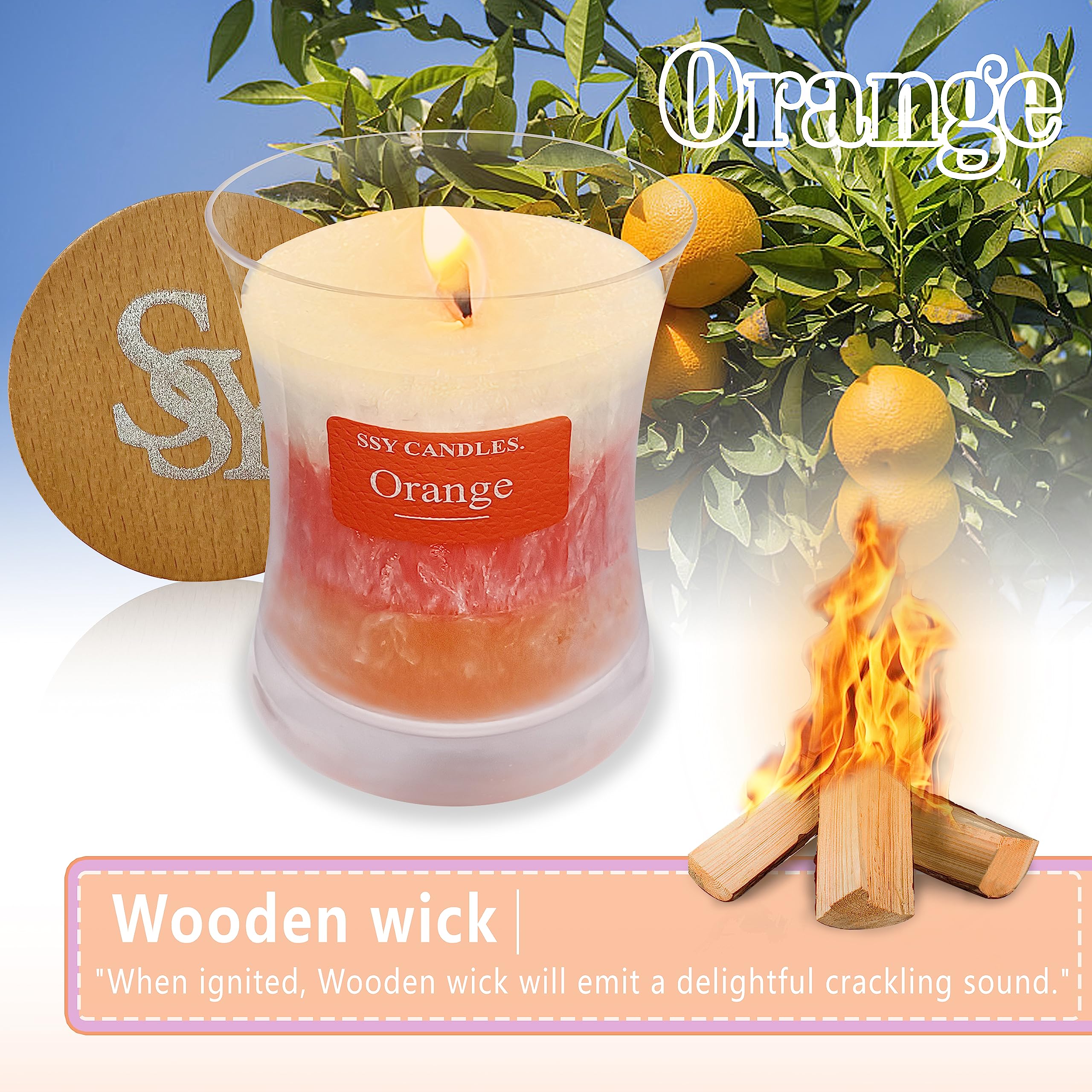 Citrus Jar Aromatherapy Candle Scented Candle Handmade Soy Candles Wood Candles Wick Fragrance SEUCRWAXAu supplements