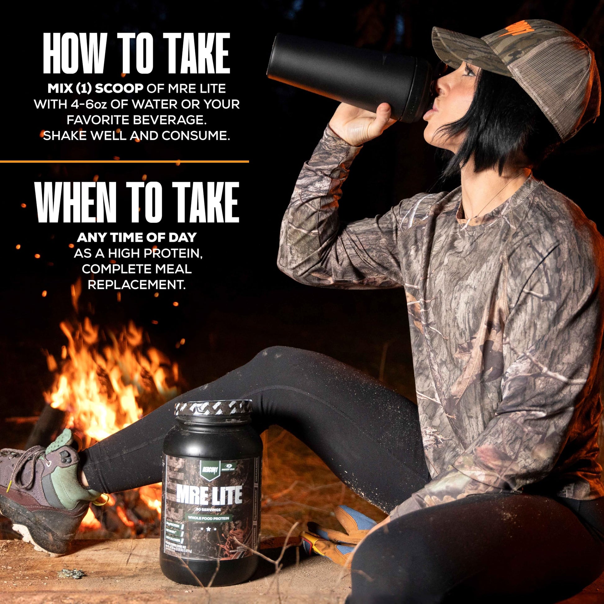 REDCON1 x Mossy Oak MRE Lite Whole Food Protein Powder, Chocolate Moose - Low Carb REDCON1US supplements