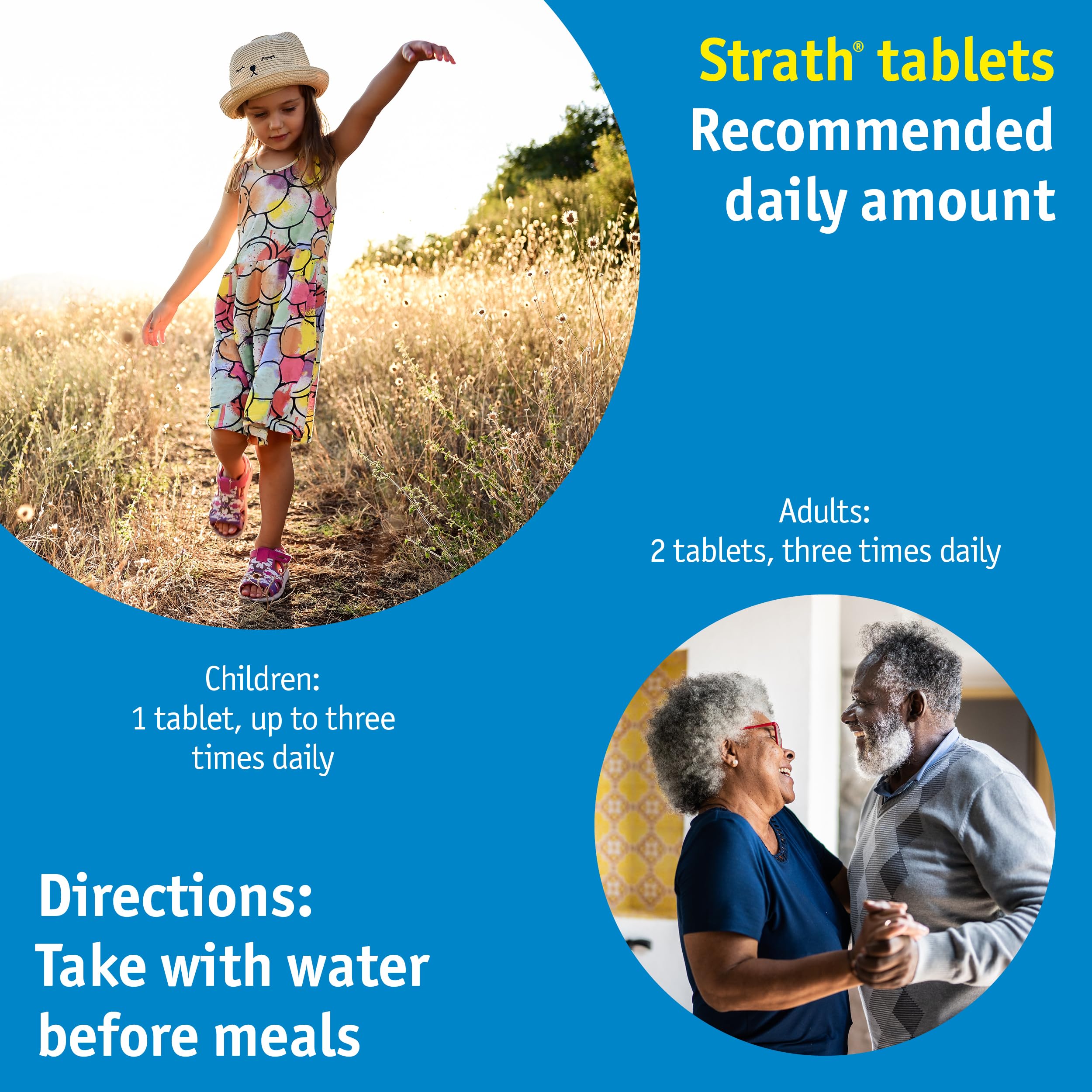 Strath Nutritional Yeast Tablets - Vegetarian, Lactose Free, Artificial Additive Free - Digestive Support, Nutrient Absorption - Unflavored Daily Supplement - Prebiotic and Postbiotic Bio-StrathAu supplements