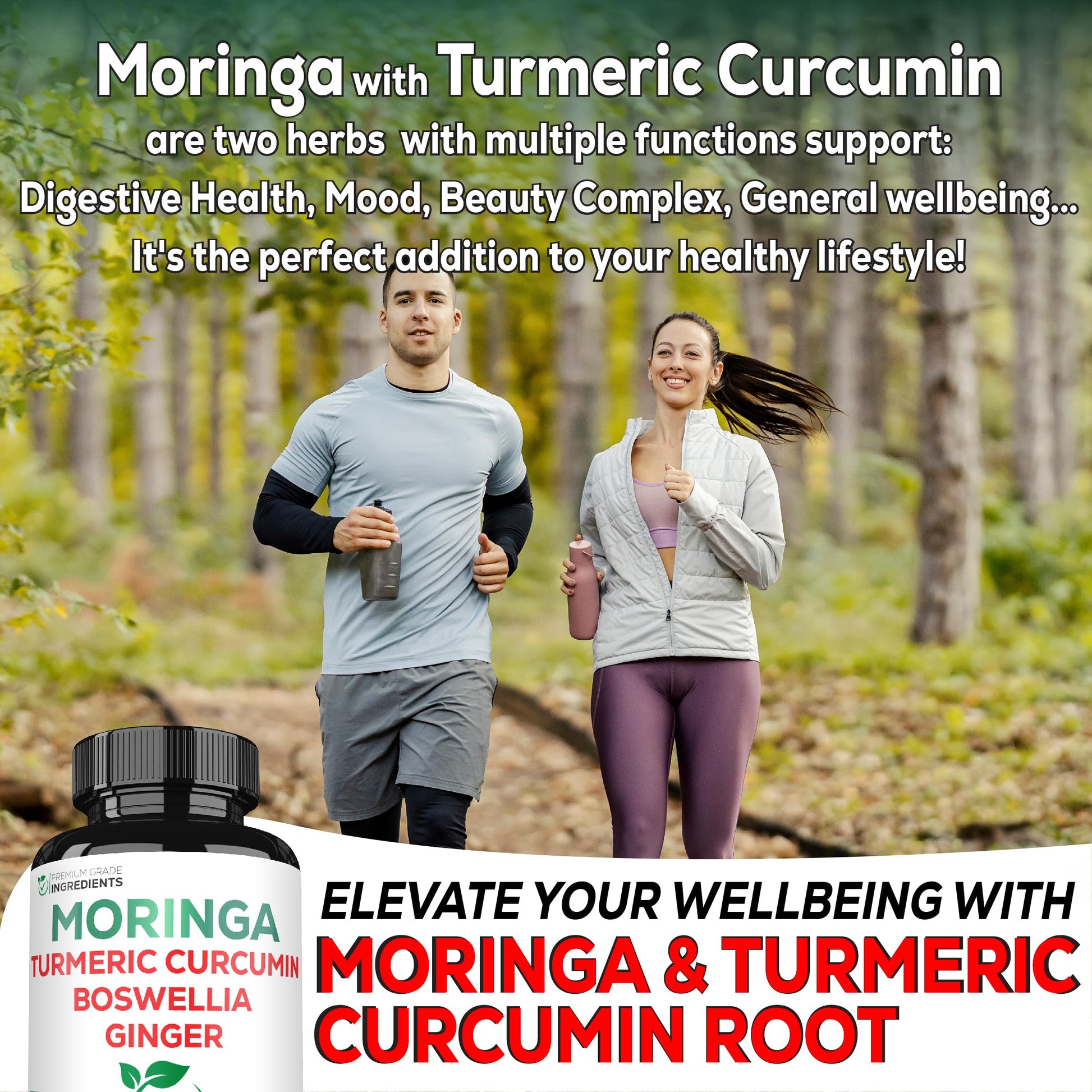 Satoomi 9in1 Moringa Capsules - Featuring Moringa, Turmeric, Boswellia, Ginger, Ashwagandha, Ceylon Cinnamon and Milk Thistle, and Resveratrol | Support Mood, Heart & Overall Health - 60 Count SatoomiAu supplements