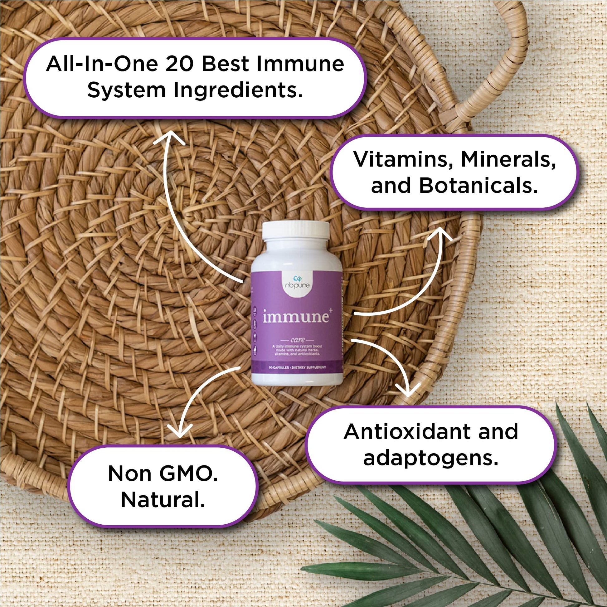 nbpure Immune+ Daily Immune System Supplement Boost, Immunity Supplement, 90 Count nbpureAu supplements