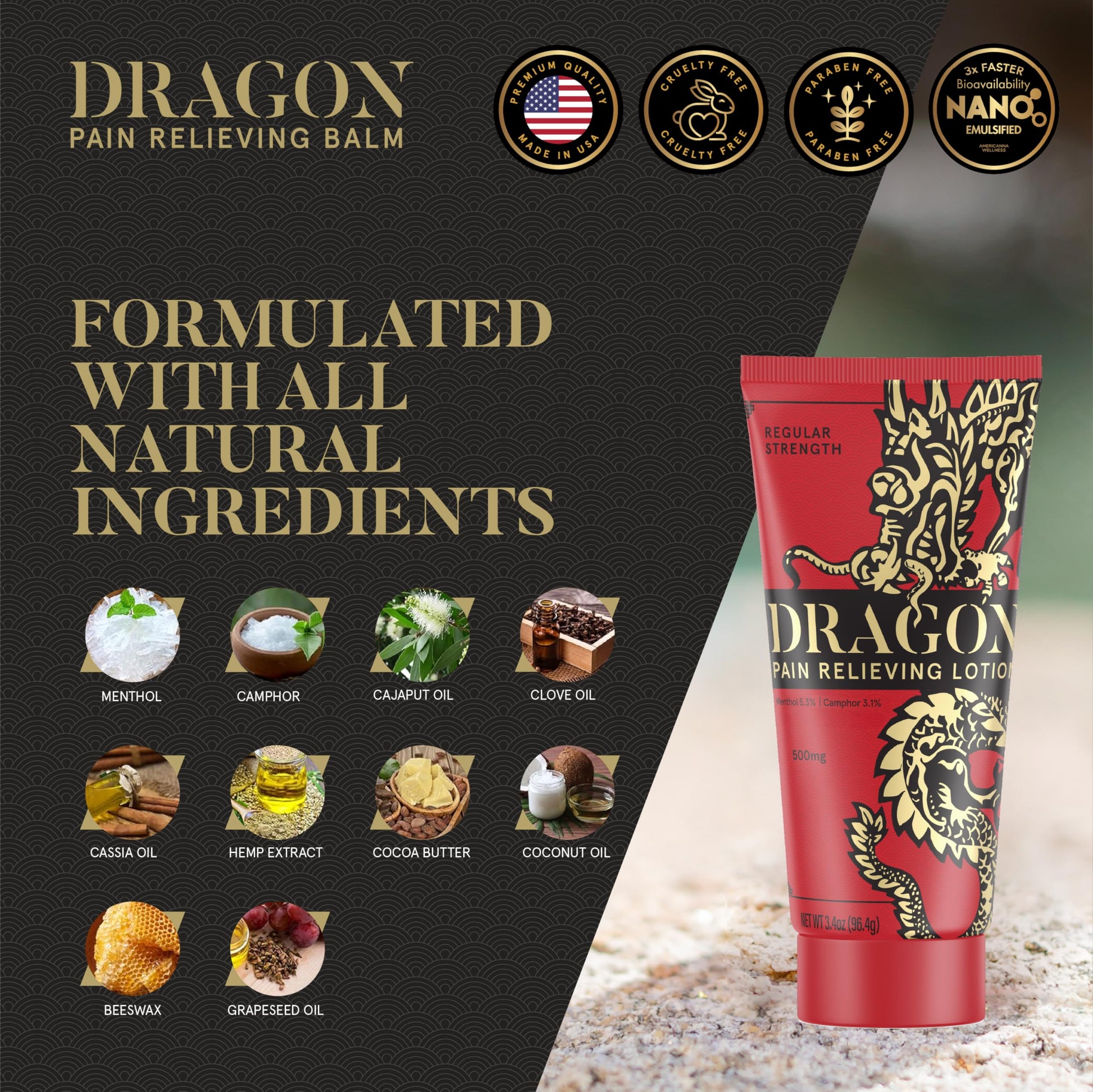 Americanna Wellness Dragon Lotion 3.4oz Regular Red Americanna WellnessAu supplements