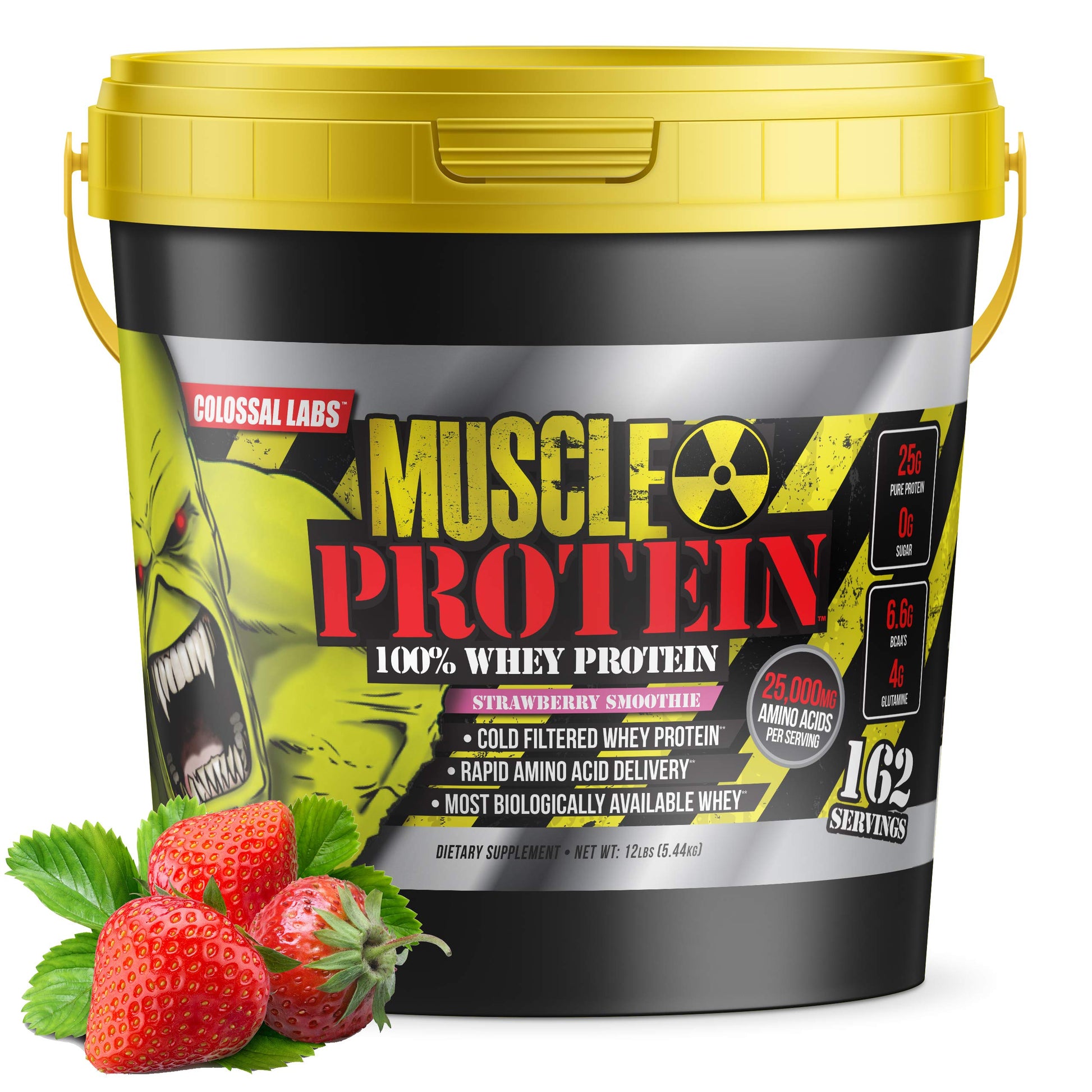 COLOSSAL LABS Whey Protein Powder [15 lbs/Pack of 1]–Strawberry Protein, Cold Filtered COLOSSAL LABSUS supplements