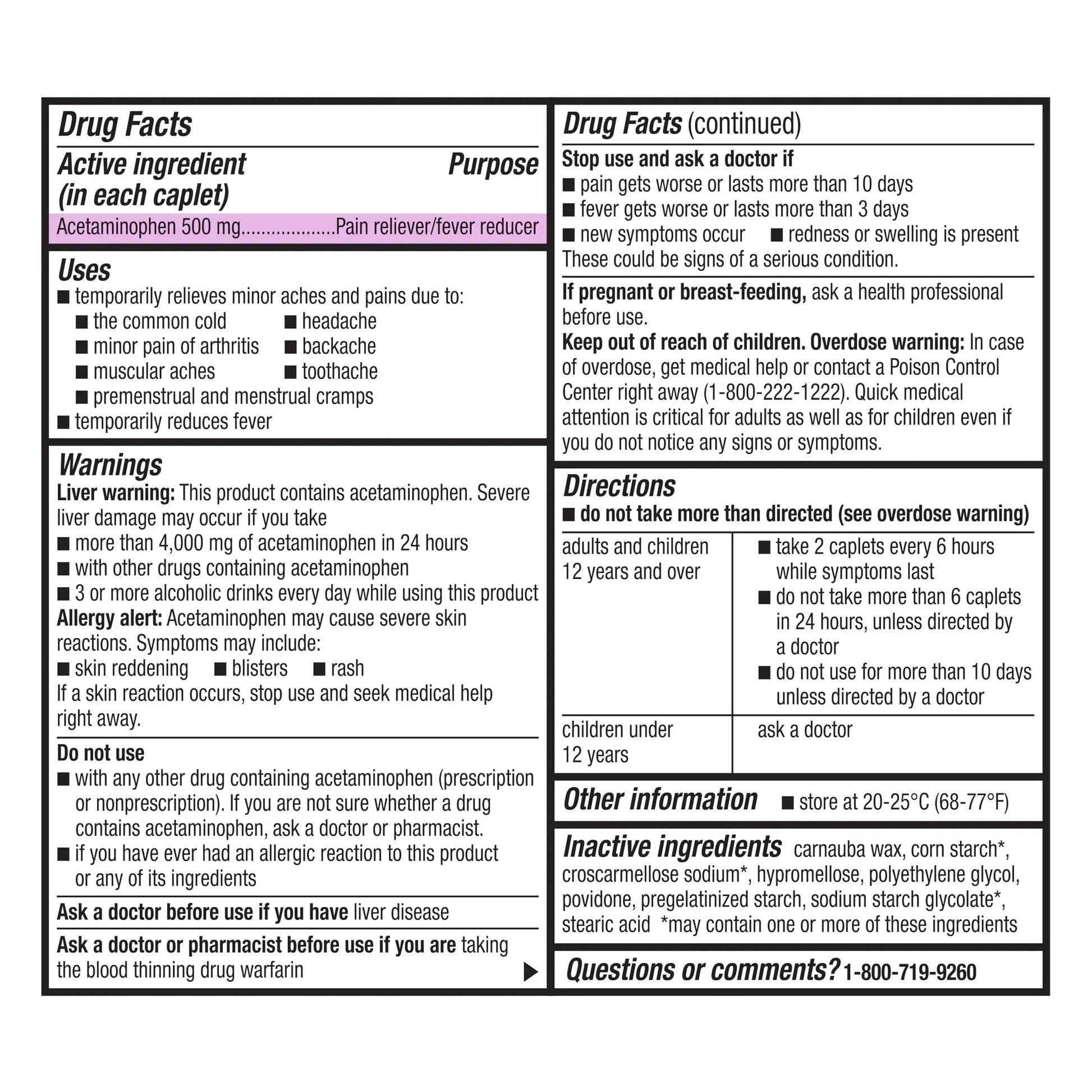 Rite Aid Extra Strength Acetaminophen, 500mg - 500 Caplets | Pain Reliever & Fever Reducer for Migraines, Joint Pain, Muscle or Back Pain, and Menstrual Pain Rite AidAu supplements