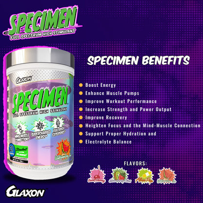 Glaxon Specimen High Stimulant Pre Workout Powder, Preworkout with 300mg Caffeine GlaxonUS supplements