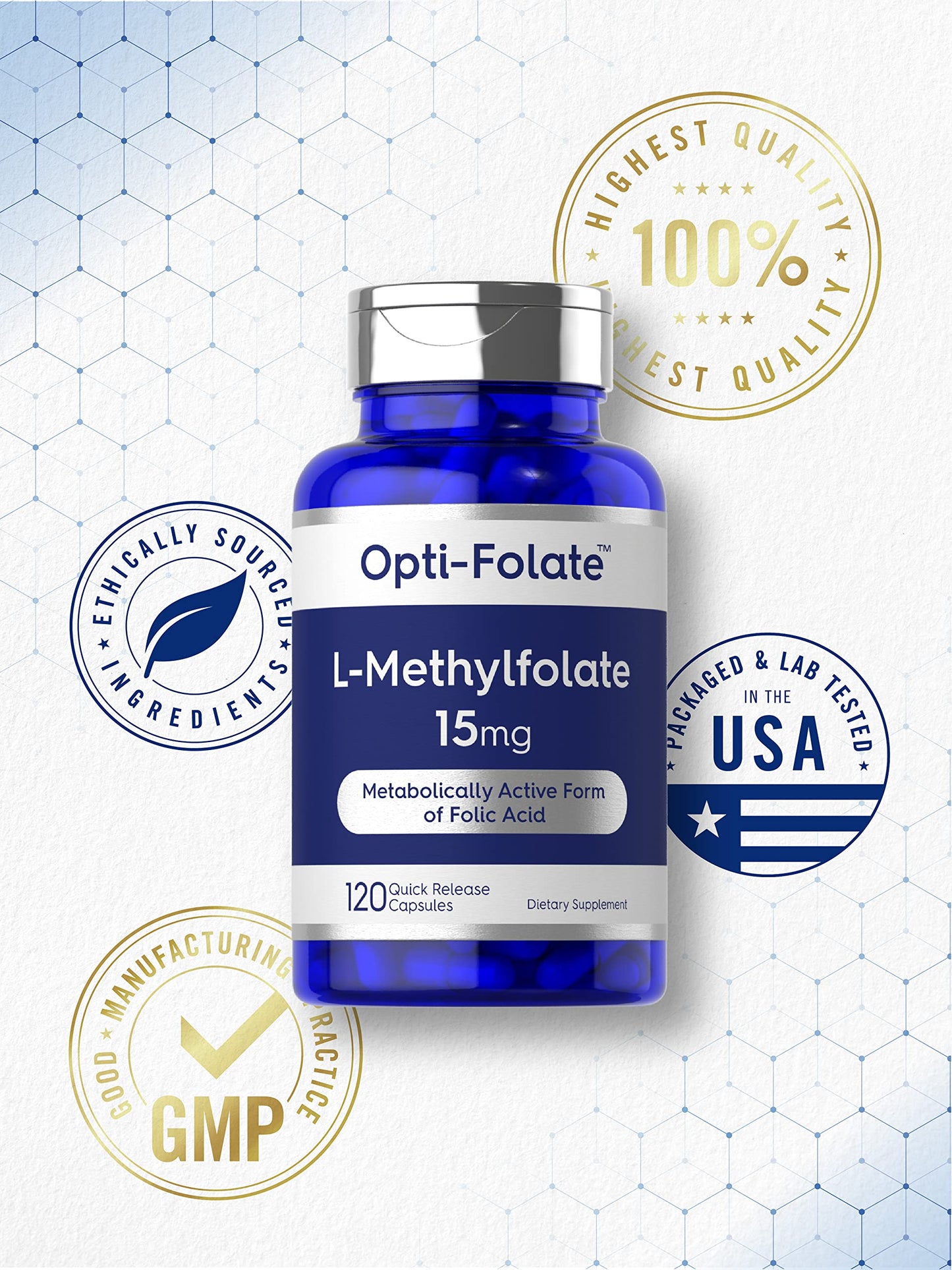 Carlyle L Methylfolate 15mg | 120 Capsules | Value Size | Max Potency | Optimized CarlyleUS supplements