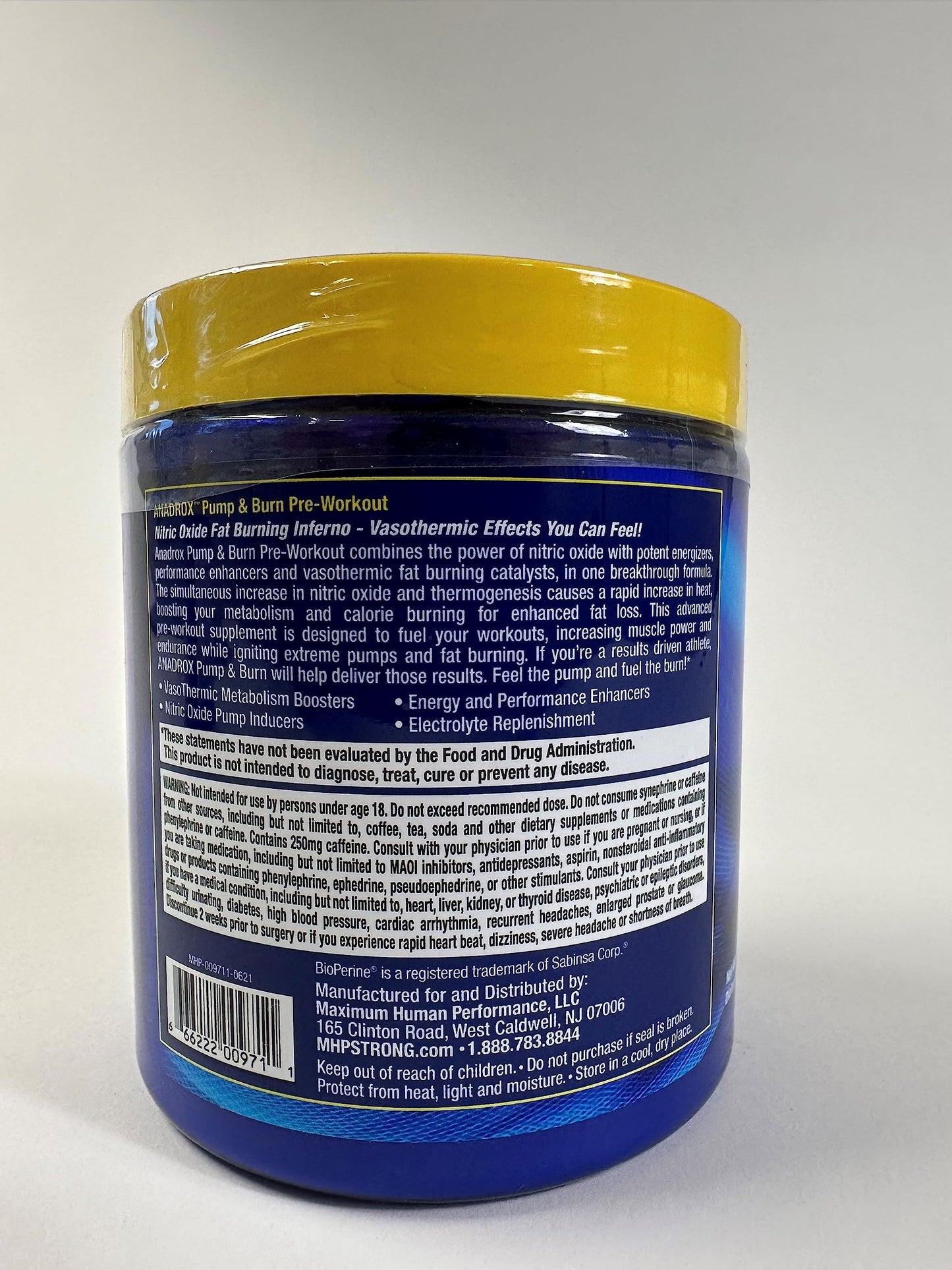 Maximum Human Performance Mhp Anadrox Pre-Workout, Nitric Oxide, Energy, Pumps Maximum Human PerformanceUS supplements