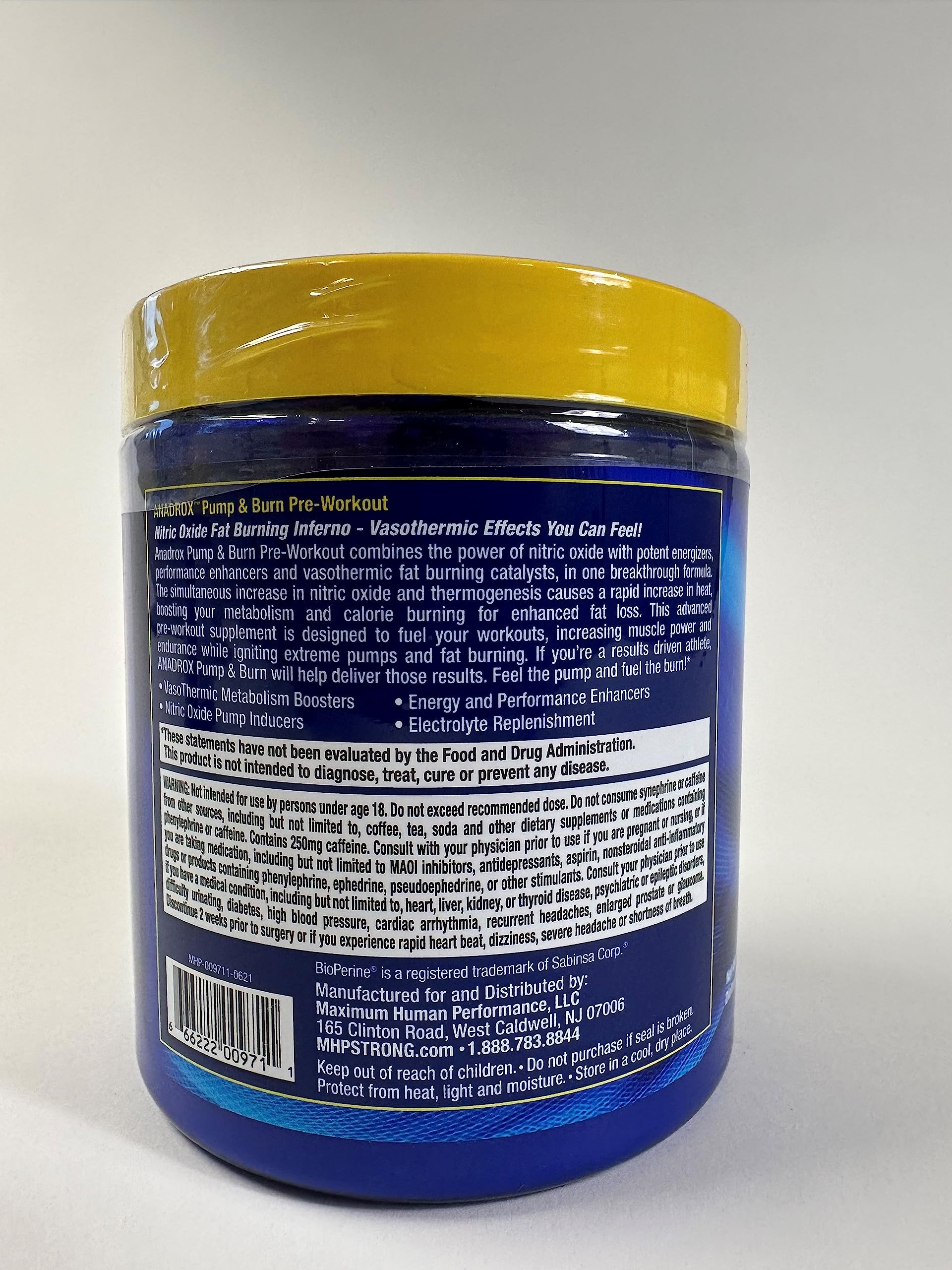 Maximum Human Performance Mhp Anadrox Pre-Workout, Nitric Oxide, Energy, Pumps Maximum Human PerformanceAu supplements