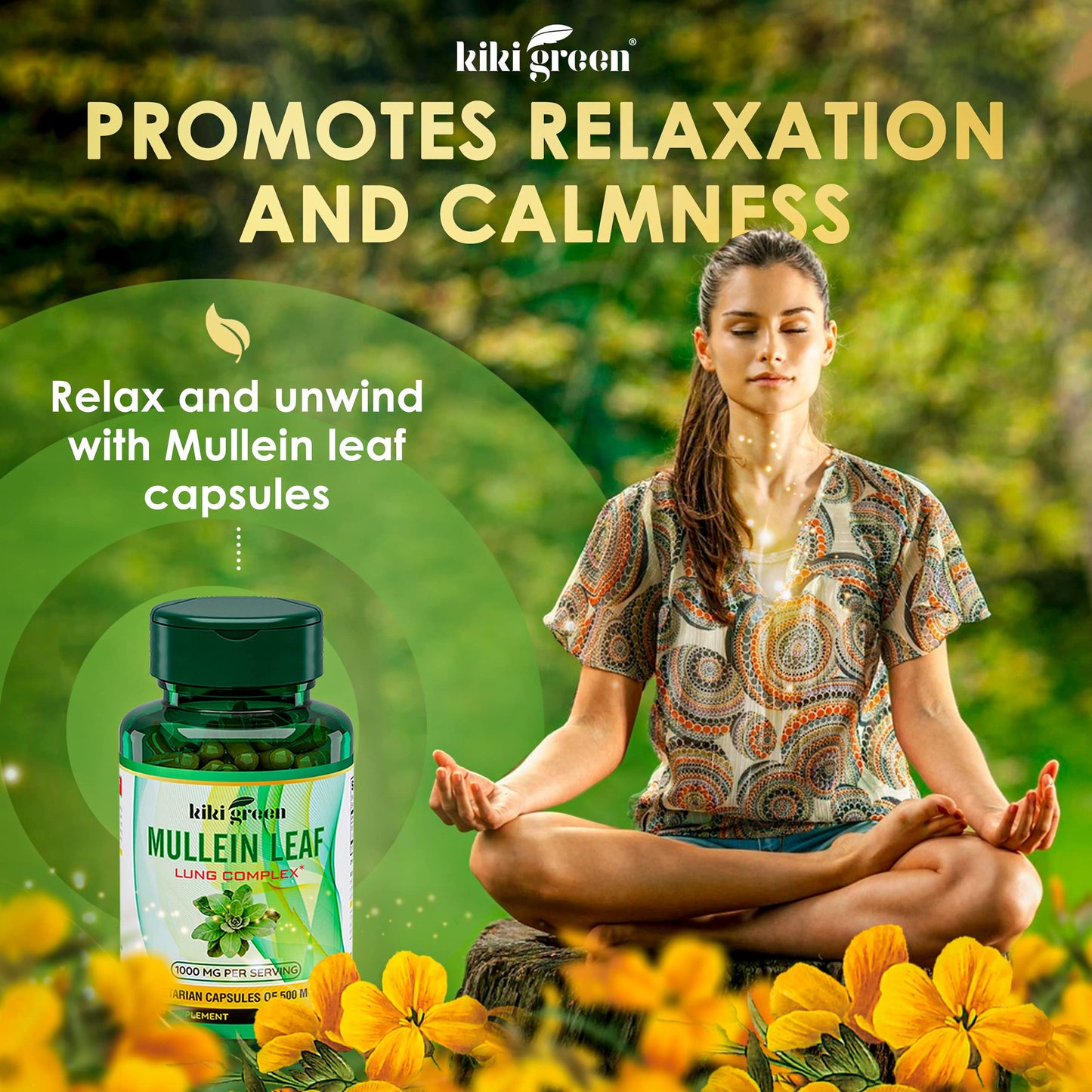 KIKI Green Mullein Leaf Extract Capsules - Herbal Respiratory Supplement - for Lung Cleans KIKI GreenUS supplements