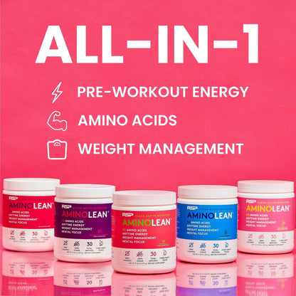 RSP NUTRITION AminoLean Pre Workout Powder, Amino Energy & Weight Management with Vegan BCAA Amino Acids, Natural Caffeine, Preworkout Boost for Men & Women, 30 Serv, Pink Lemonade… RSP NUTRITIONUS supplements