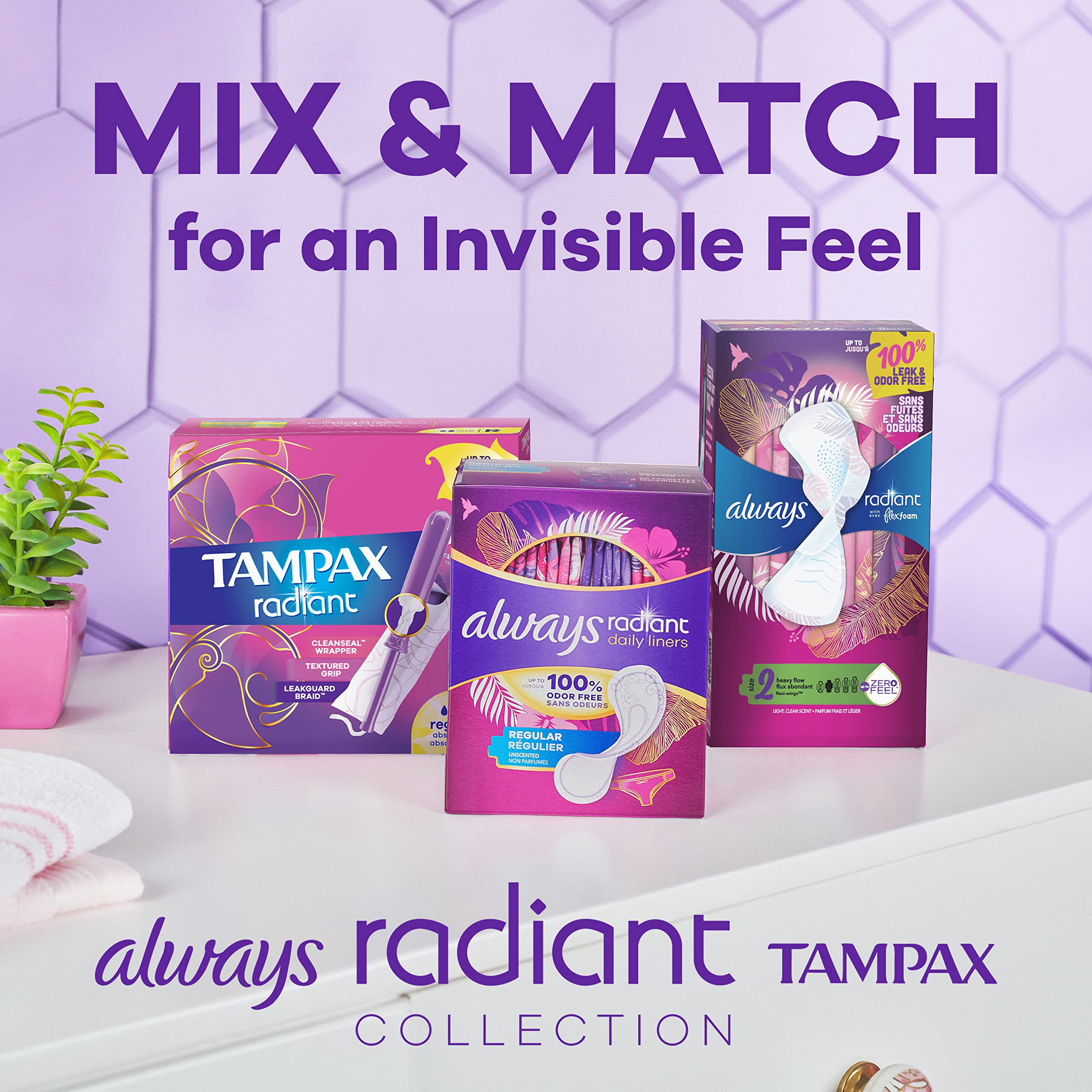 Tampax Radiant Tampons Super Absorbency with BPA-Free Plastic Applicator and LeakGuard Braid TampaxAu supplements