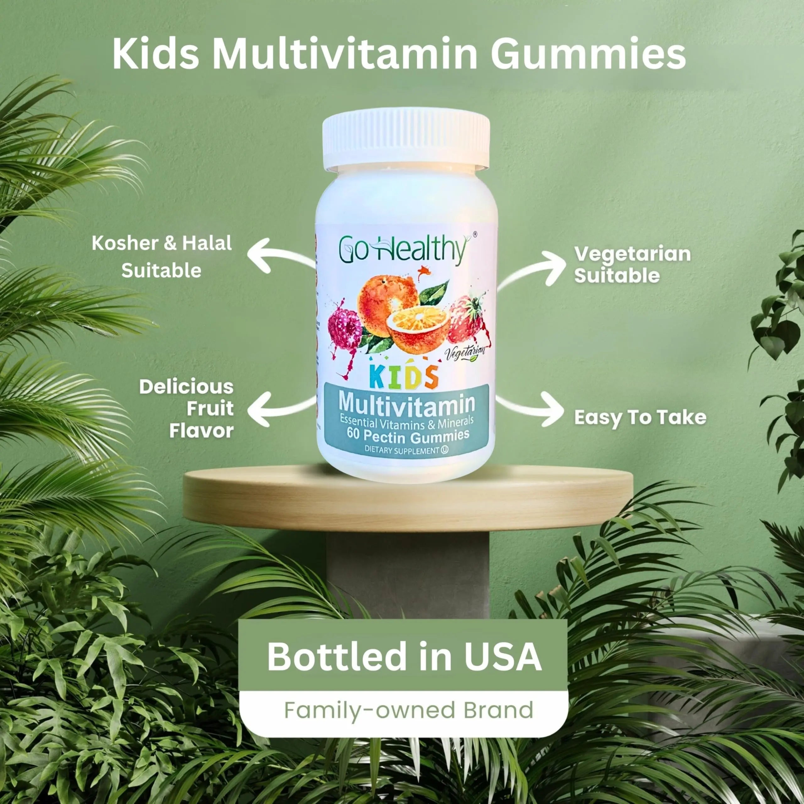 Go Healthy Kids Multivitamin Gummies, Immune Support, Kids Vitamin Gummies, Kosher Kid Vitamin, Halal Go Healthy NaturalAu supplements