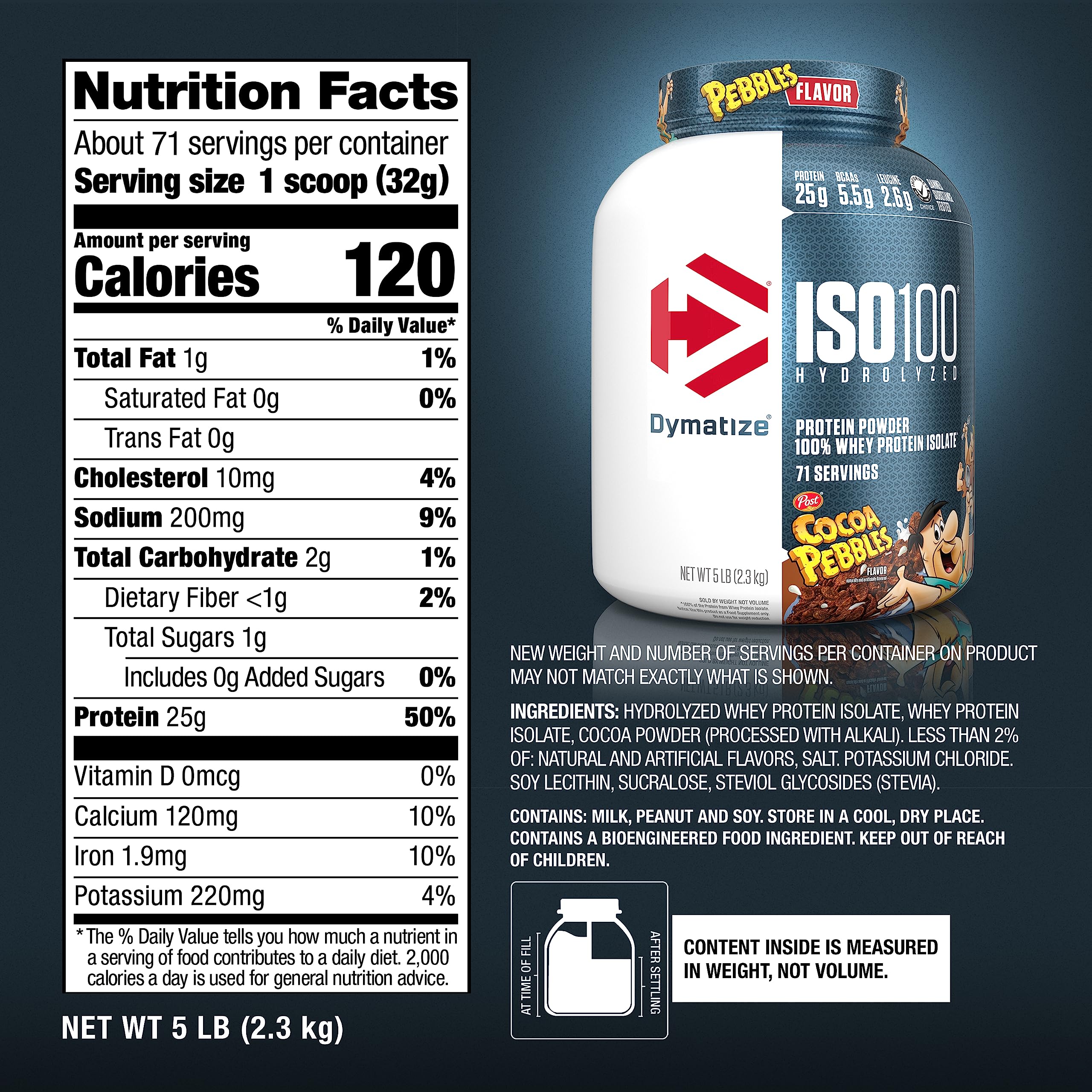 Dymatize ISO100 Hydrolyzed Protein Powder, 100% Whey Isolate, 25g of Protein, 5.5g DymatizeUS supplements