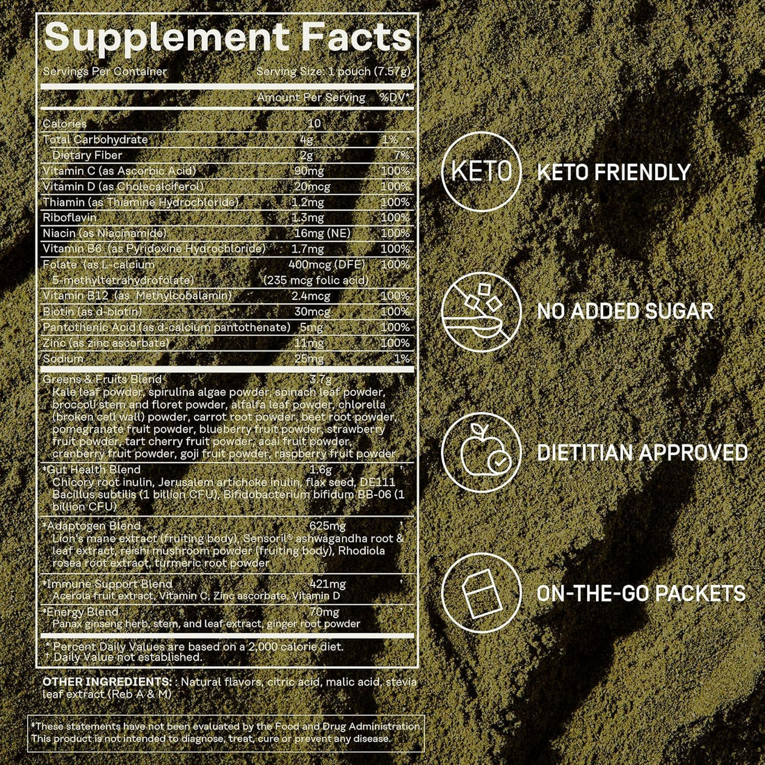 FACTOR FORM Daily Greens Superfood Powder | 5 Functional Blends for Gut Health, Energy & Immunity | Prebiotics, Probiotics, Adaptogens, B Vitamins (7 Servings, Individual Packets) FACTOR FORMAu supplements