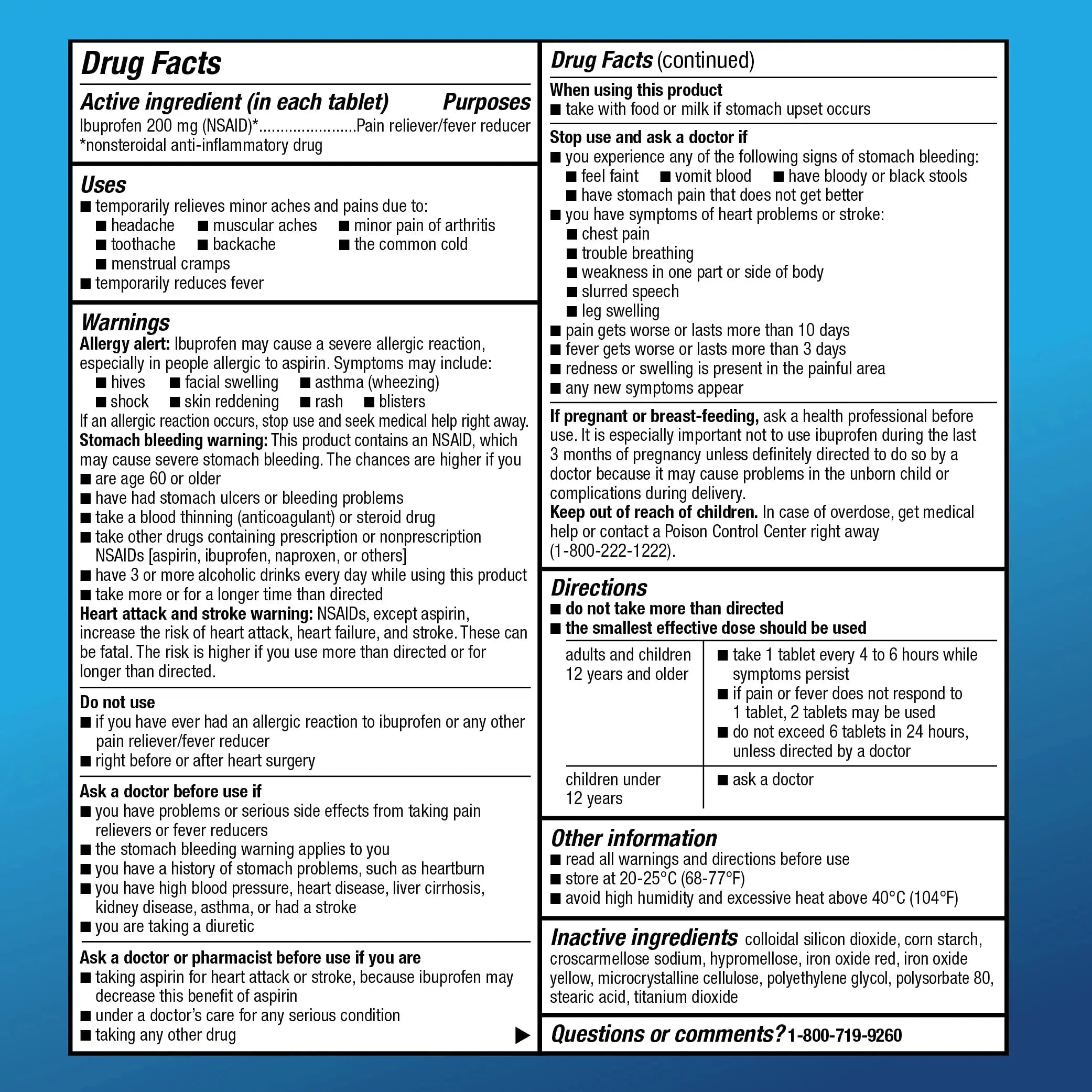 Amazon Basic Care Ibuprofen Tablets, 200 mg, Pain Reliever and Fever Reducer, For Headache, Muscular Aches, Arthritis, Backache, Menstrual Pain, 100 Count (Pack of 1) Amazon Basic CareAu supplements