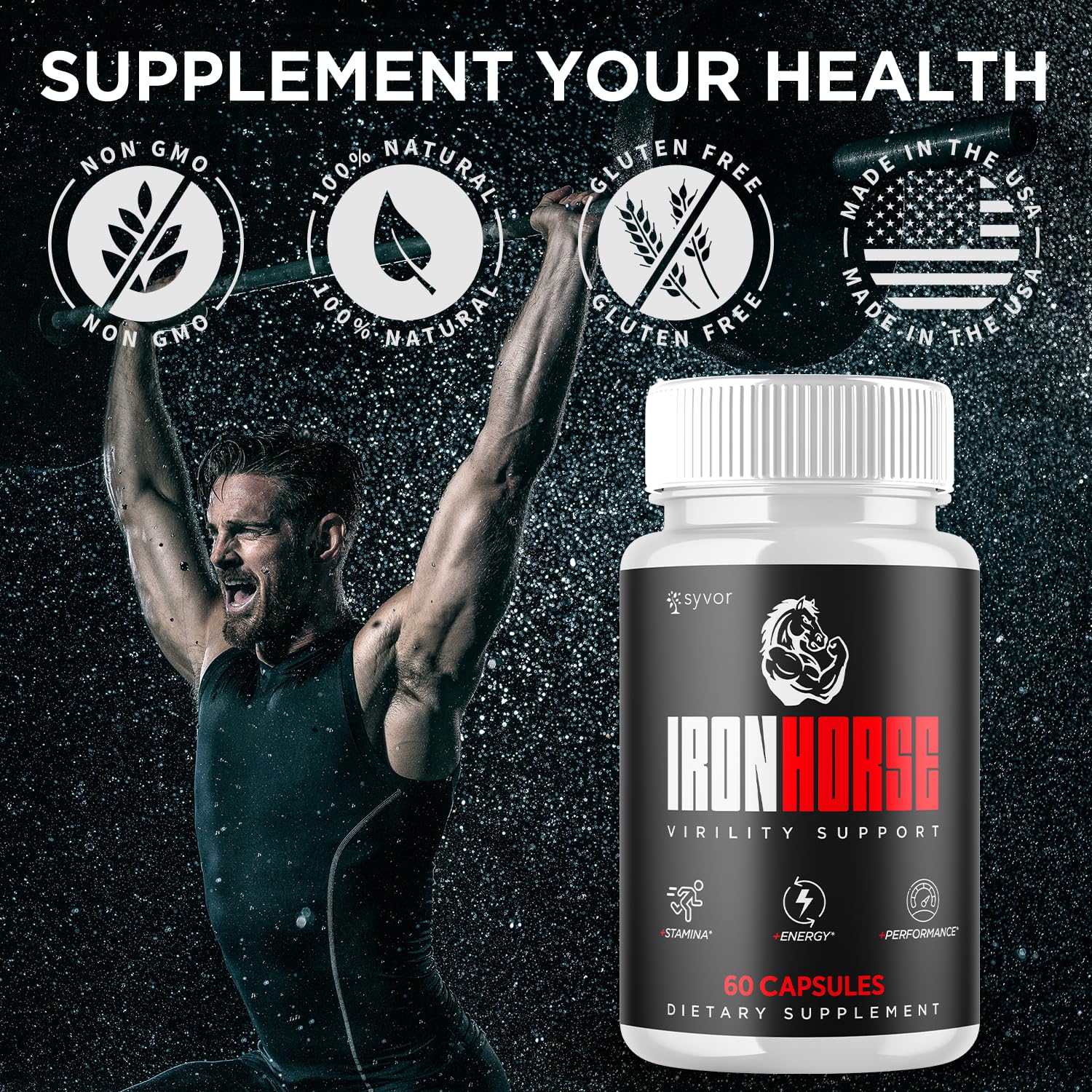 Iron Horse Supplement Pills, Official Iron Horse Pills for Men with All Natural Ingredients, Advanced IronHorse Capsules Designed to Support Health and Wellness with Premium Vitamins (60 Capsules) SyvorAu supplements