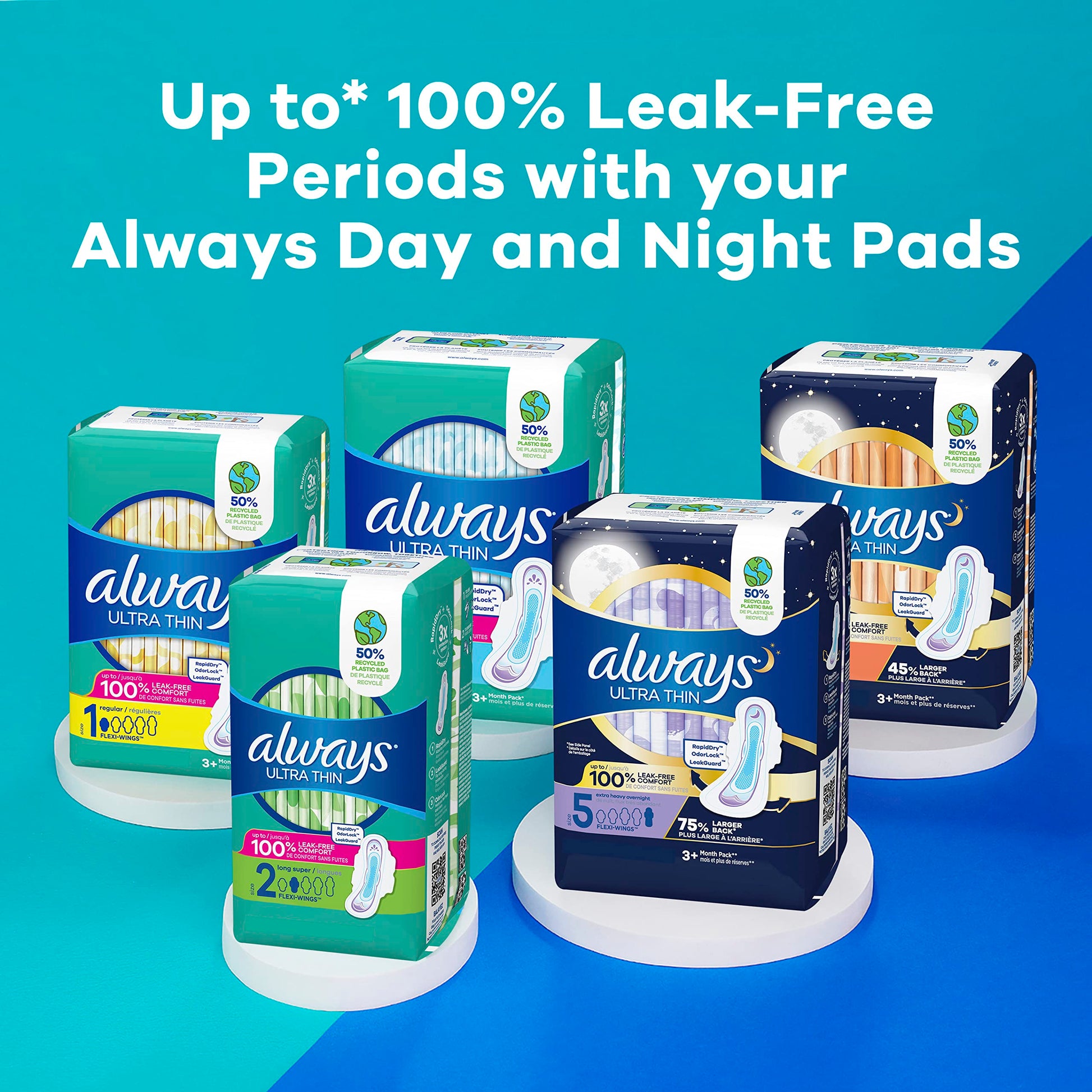 Always Ultra Thin Feminine Pads For Women, Size 2 Long Super Absorbenc AlwaysAu supplements