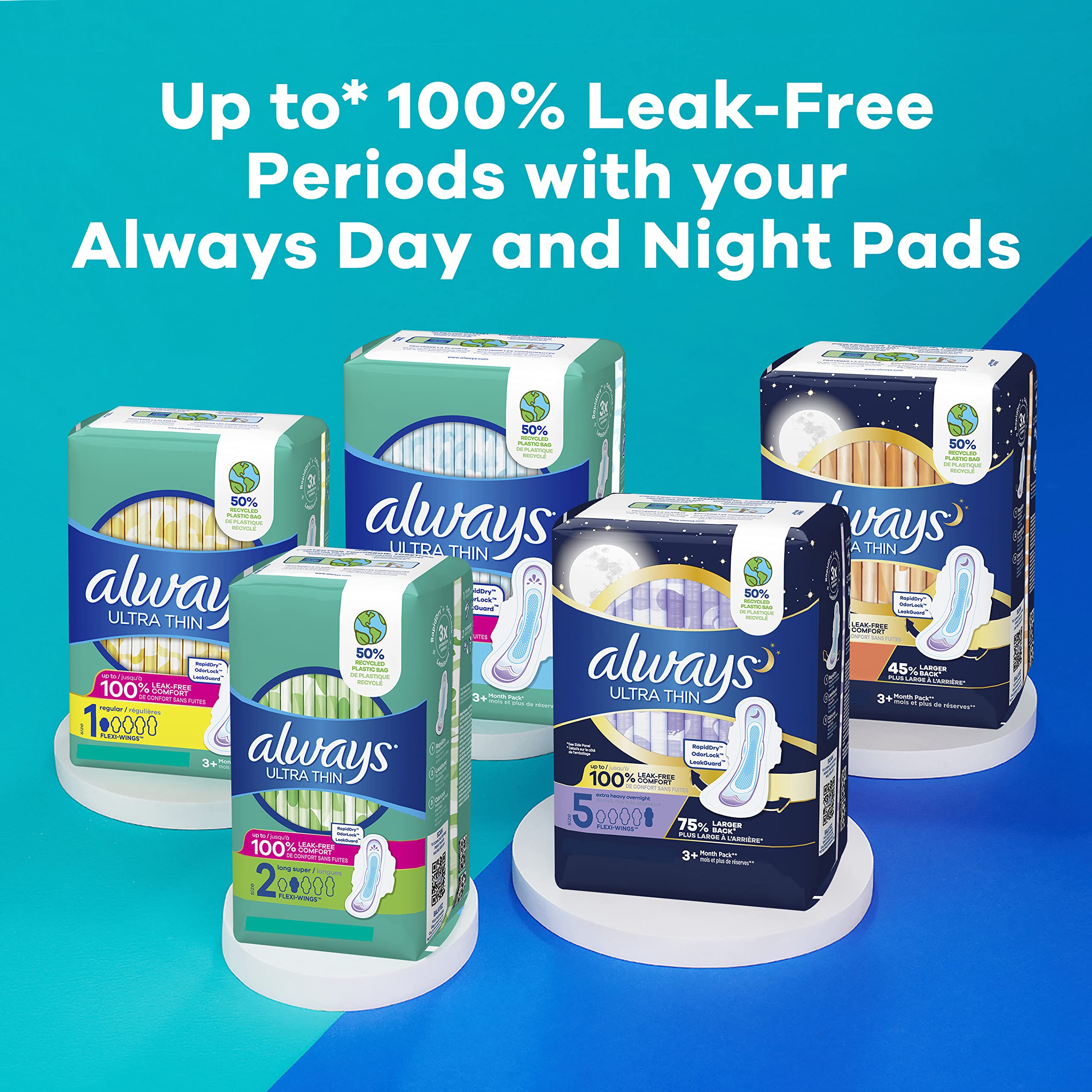 Always Ultra Thin Feminine Pads For Women, Size 2 Long Super Absorbenc AlwaysAu supplements