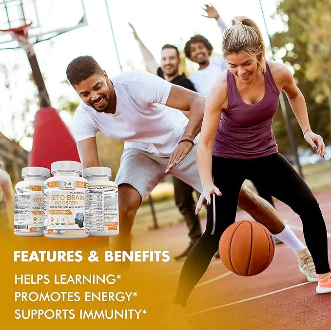 Keto Brain Booster - Brain Supplement - Focus, Concentration, Memory Neuro Supplement for Women & Men - Supports Learning, Energy, Immunity - All Natural, Non GMO, Made in USA - 60 Capsules Slim Heatnz supplements