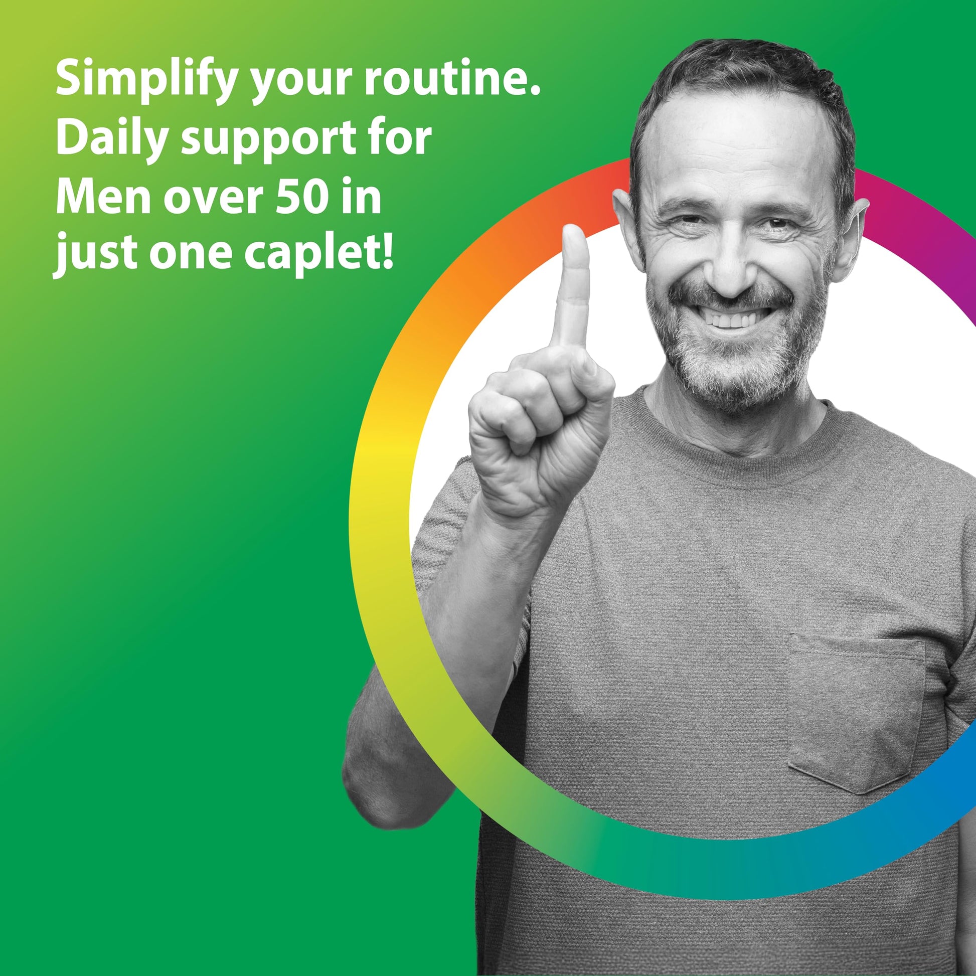 Rainbow Light Mens Multivitamin One + for 50 Plus | 90 Caplets | Supports Muscle Health | with Vitamins C, D, and Zinc Rainbow LightAu supplements