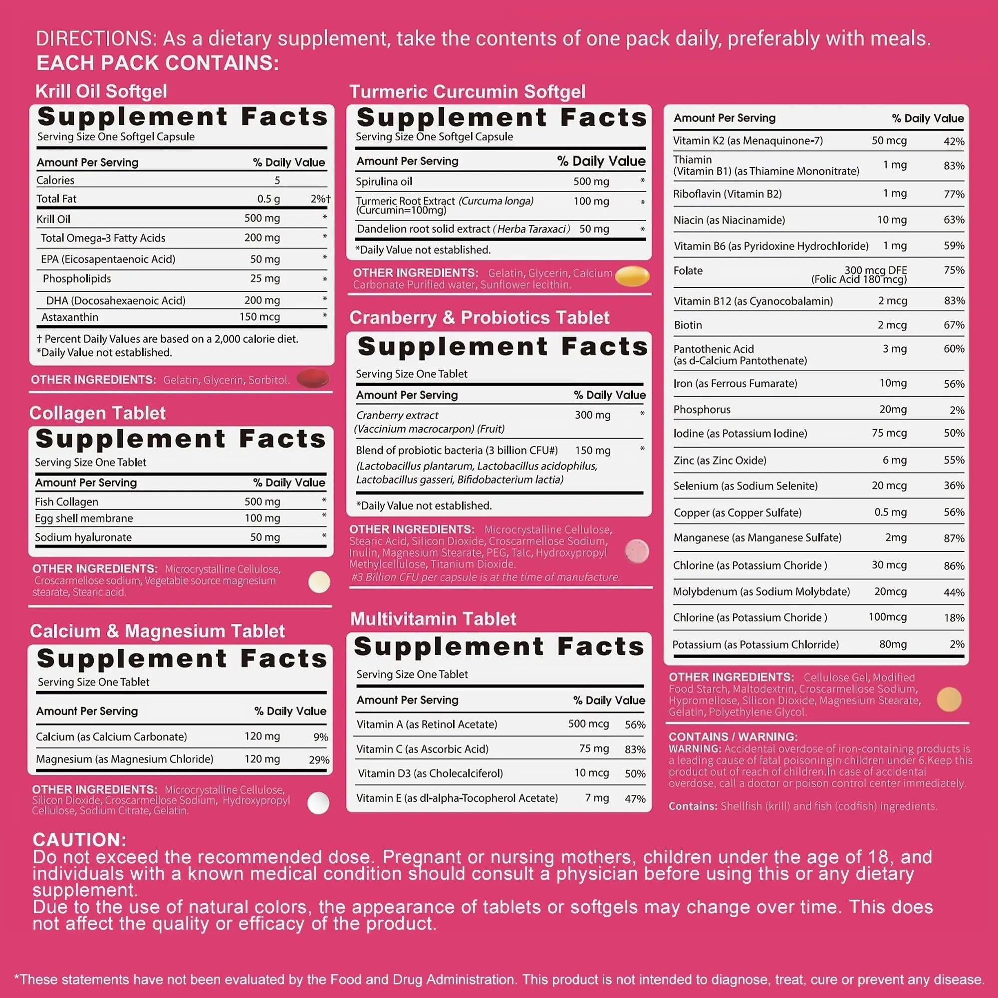 RevitaPlus Multivitamin for Women with Vitamin A,B,C,D3,E,K2,Biotin, Collagen,Krill Oil,Cranberries Supports Energy,Wellness,Beauty and Immune RevitaPlusAu supplements